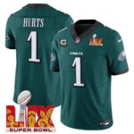 Men’s Philadelphia Eagles Super Bowl LIX Patch Vapor Limited Jersey – All Stitched