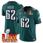 Men’s Philadelphia Eagles Super Bowl LIX Patch Vapor Limited Jersey – All Stitched