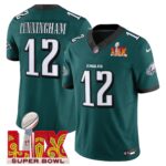 Men’s Philadelphia Eagles Super Bowl LIX Patch Vapor Limited Jersey – All Stitched