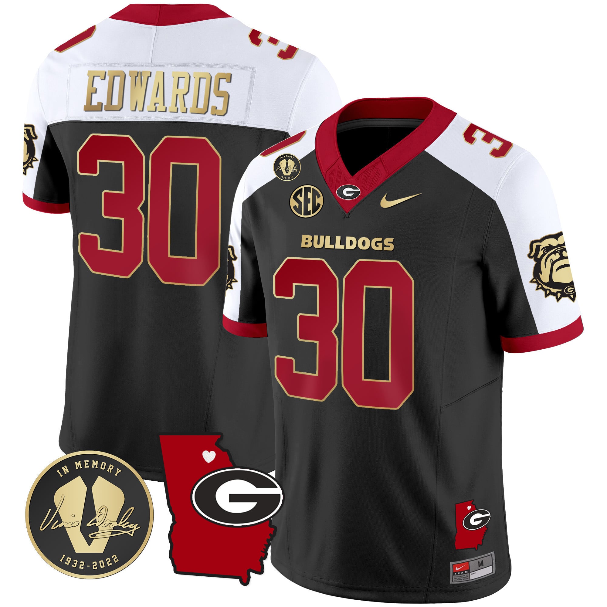 Men’s Georgia Bulldogs 2024 Vapor Jersey V4 – Georgia Map – All Stitched