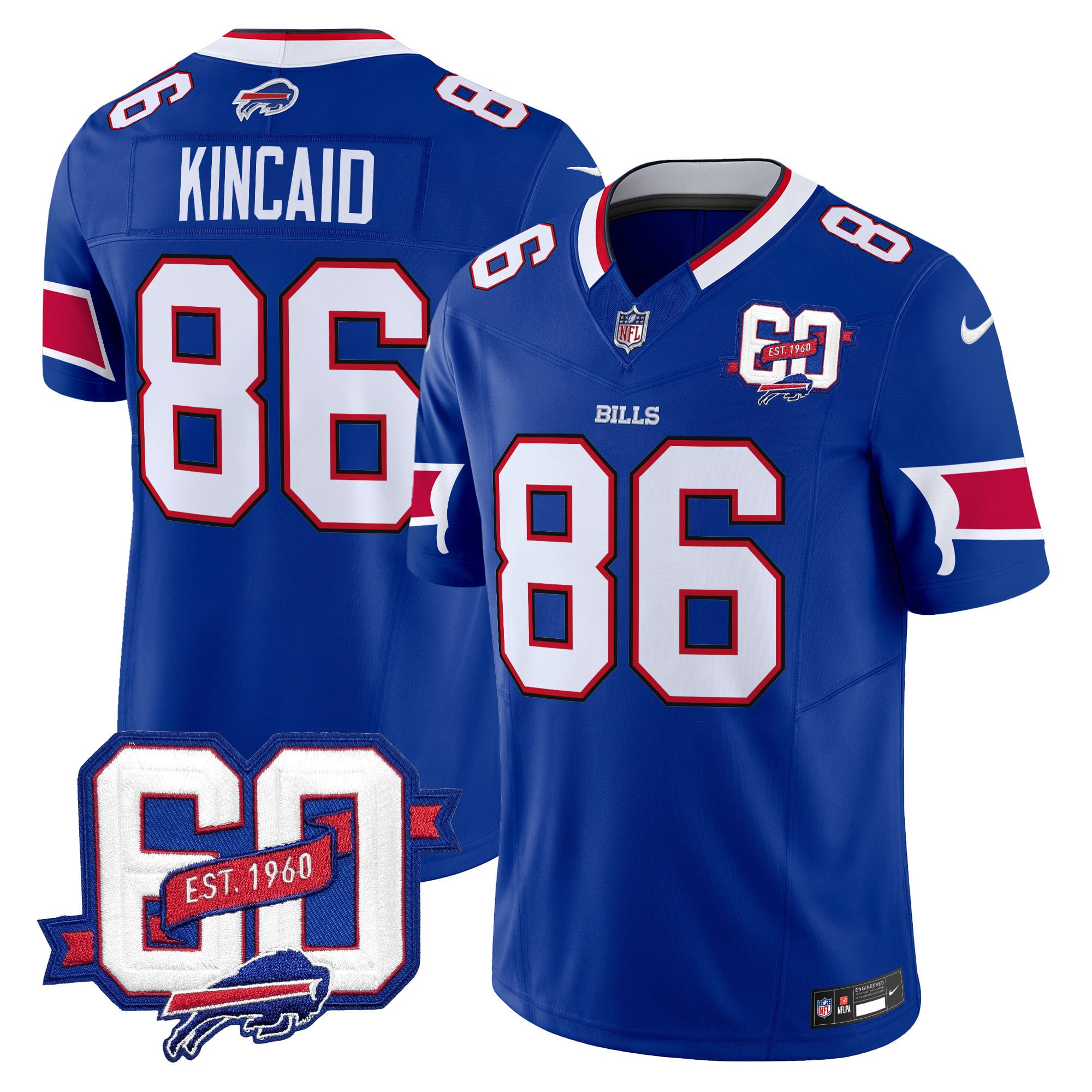 Men’s Bills 60th Anniversary Patch Vapor Limited Jersey – All Stitched