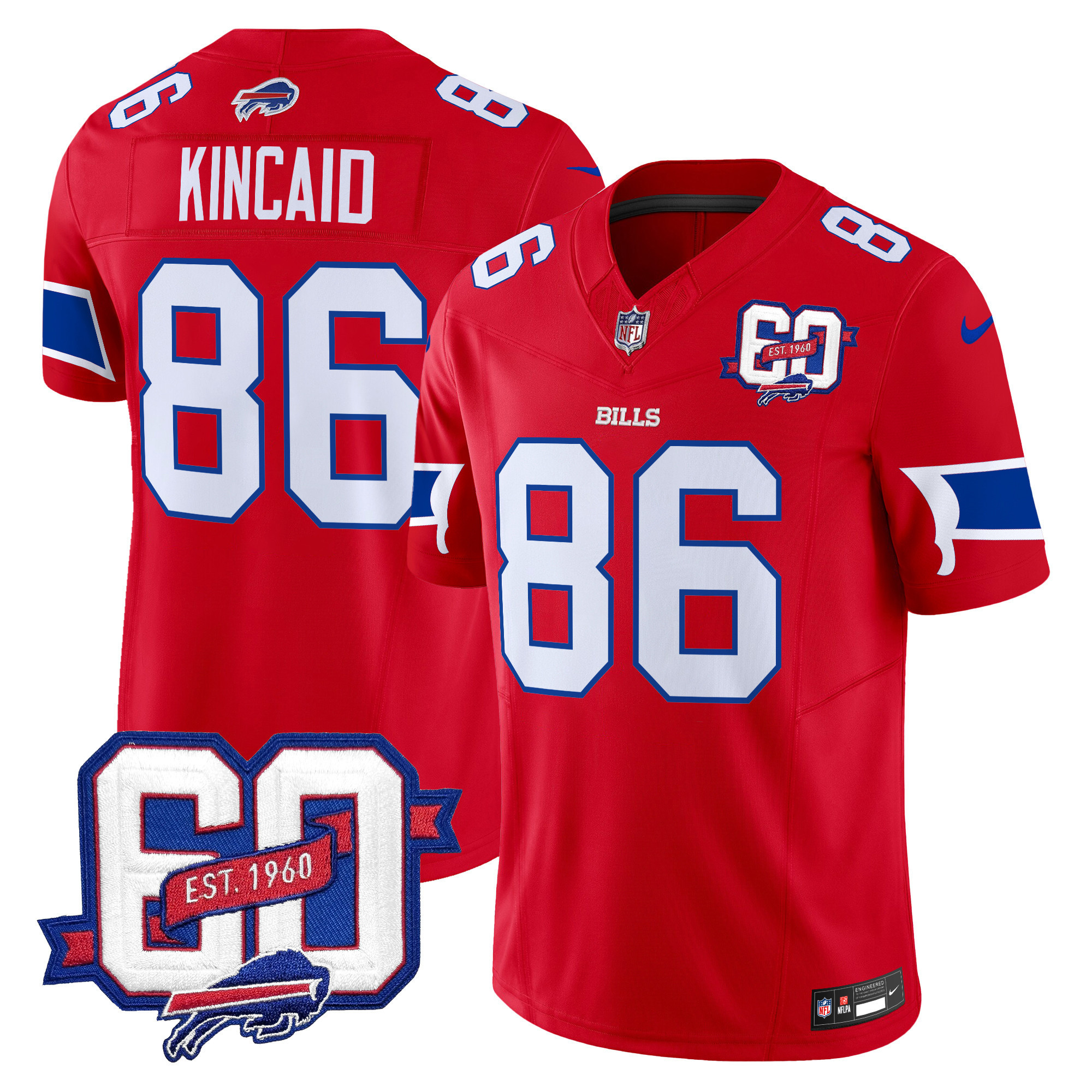 Men’s Bills 60th Anniversary Patch Vapor Limited Jersey – All Stitched