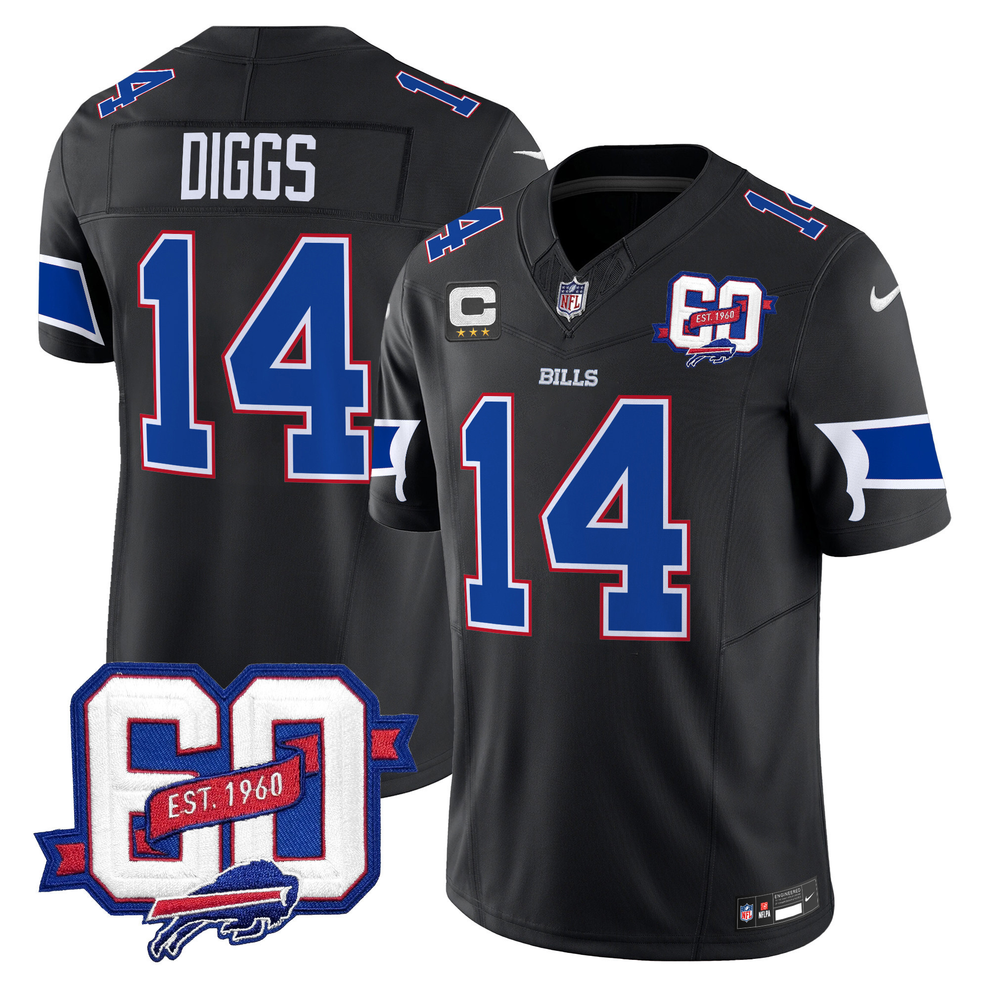 Men’s Bills 60th Anniversary Patch Vapor Limited Jersey – All Stitched