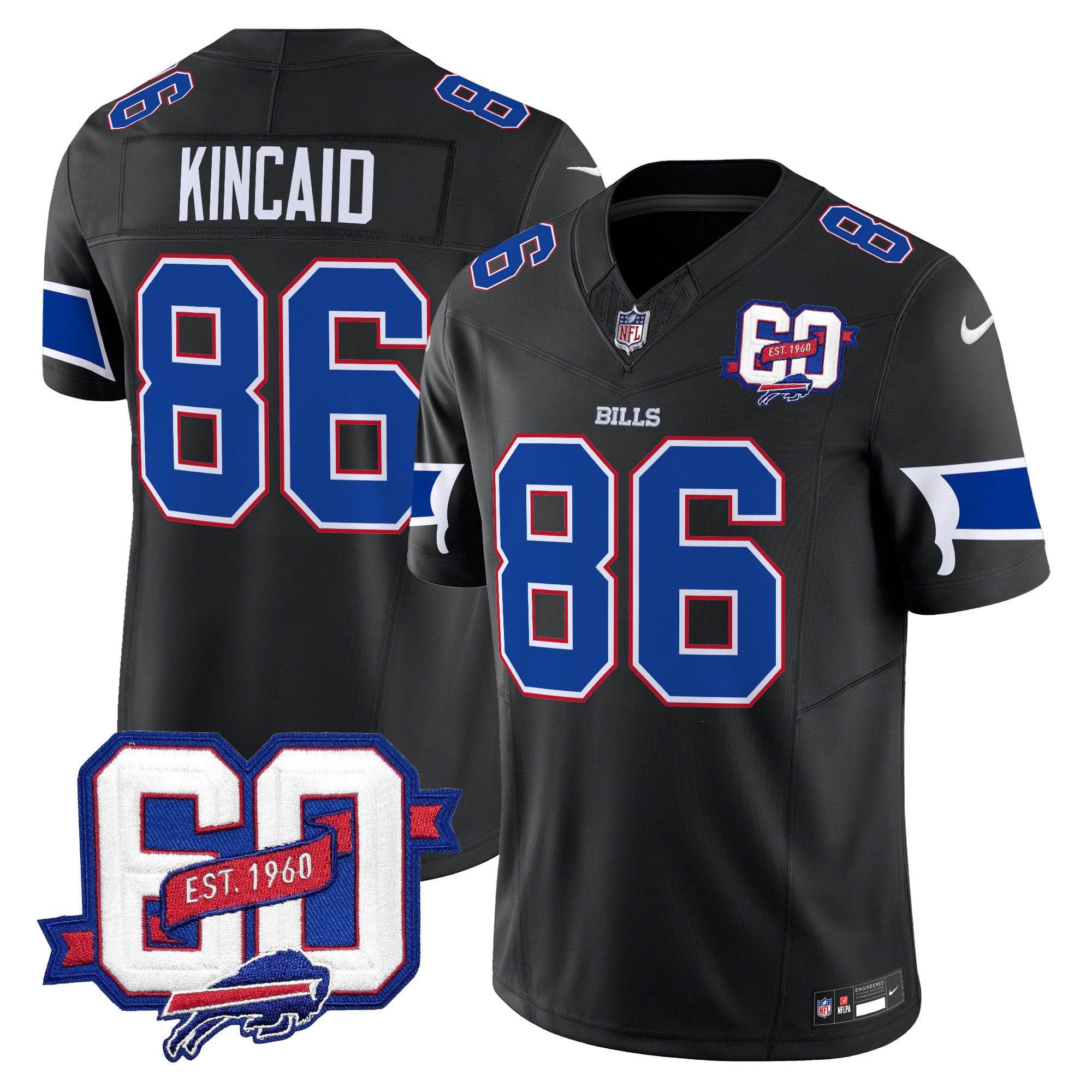 Men’s Bills 60th Anniversary Patch Vapor Limited Jersey – All Stitched