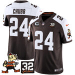 Men’s Browns #32 Jim Brown Memorial Patch Vapor Limited Jersey V2 – All Stitched