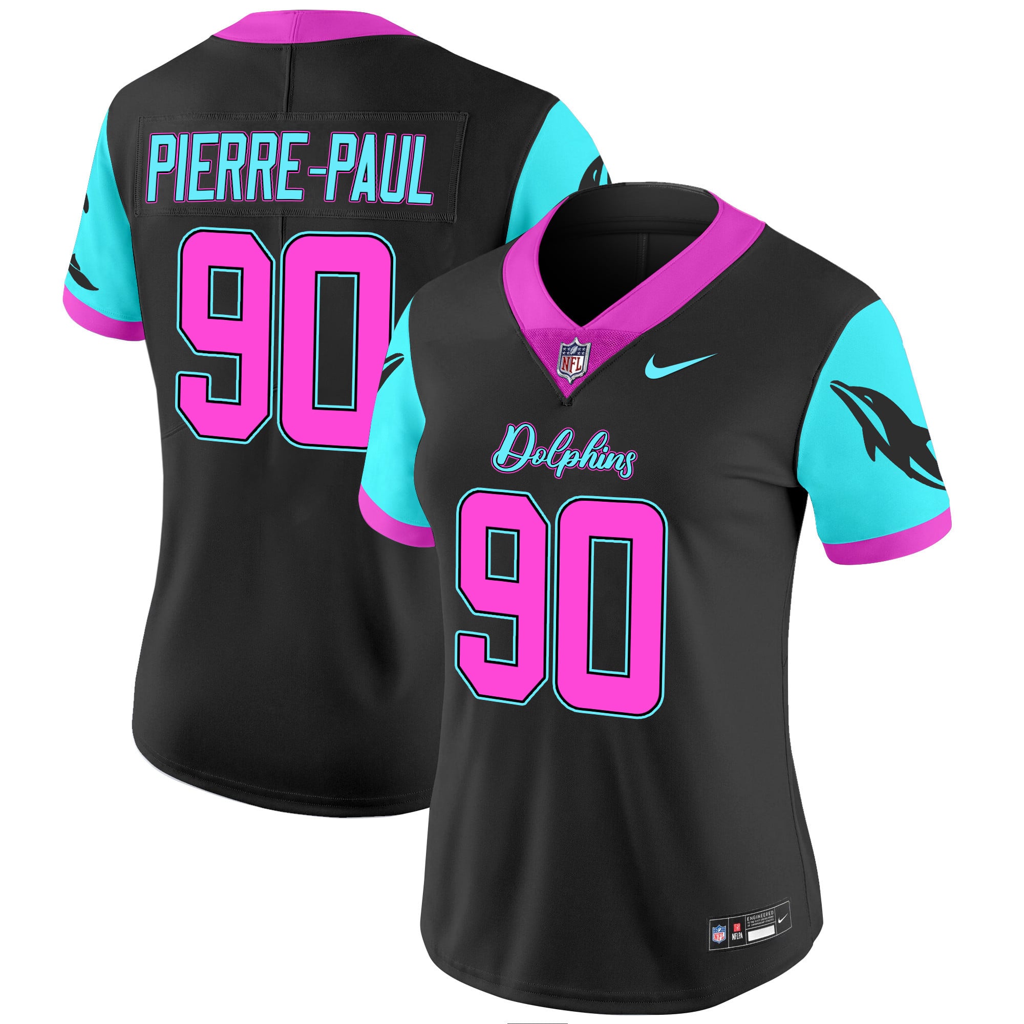 Women’s Dolphins Miami Vice Vapor Limited Jersey – All Stitched