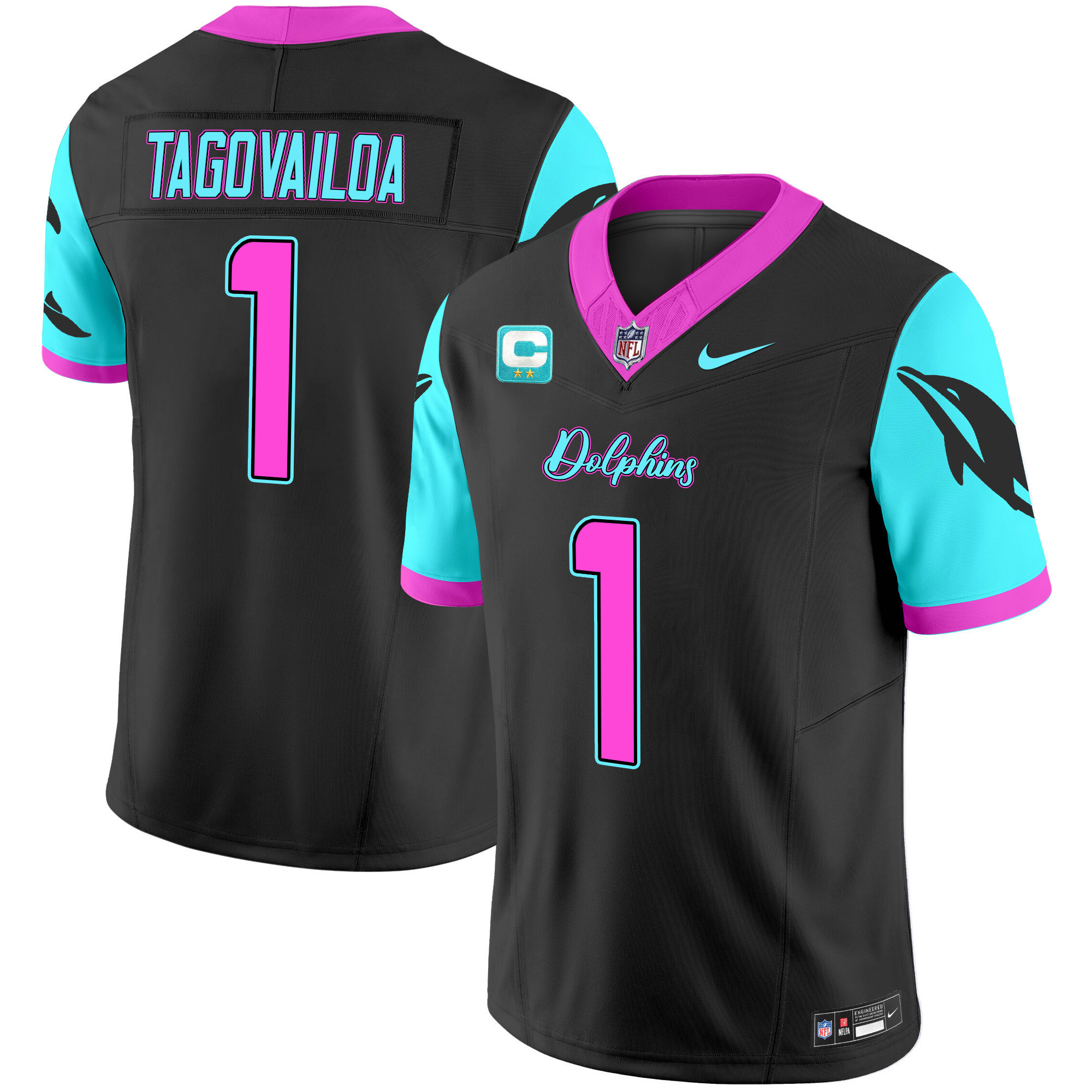 Men’s Dolphins Miami Vice Vapor Limited Jersey – All Stitched