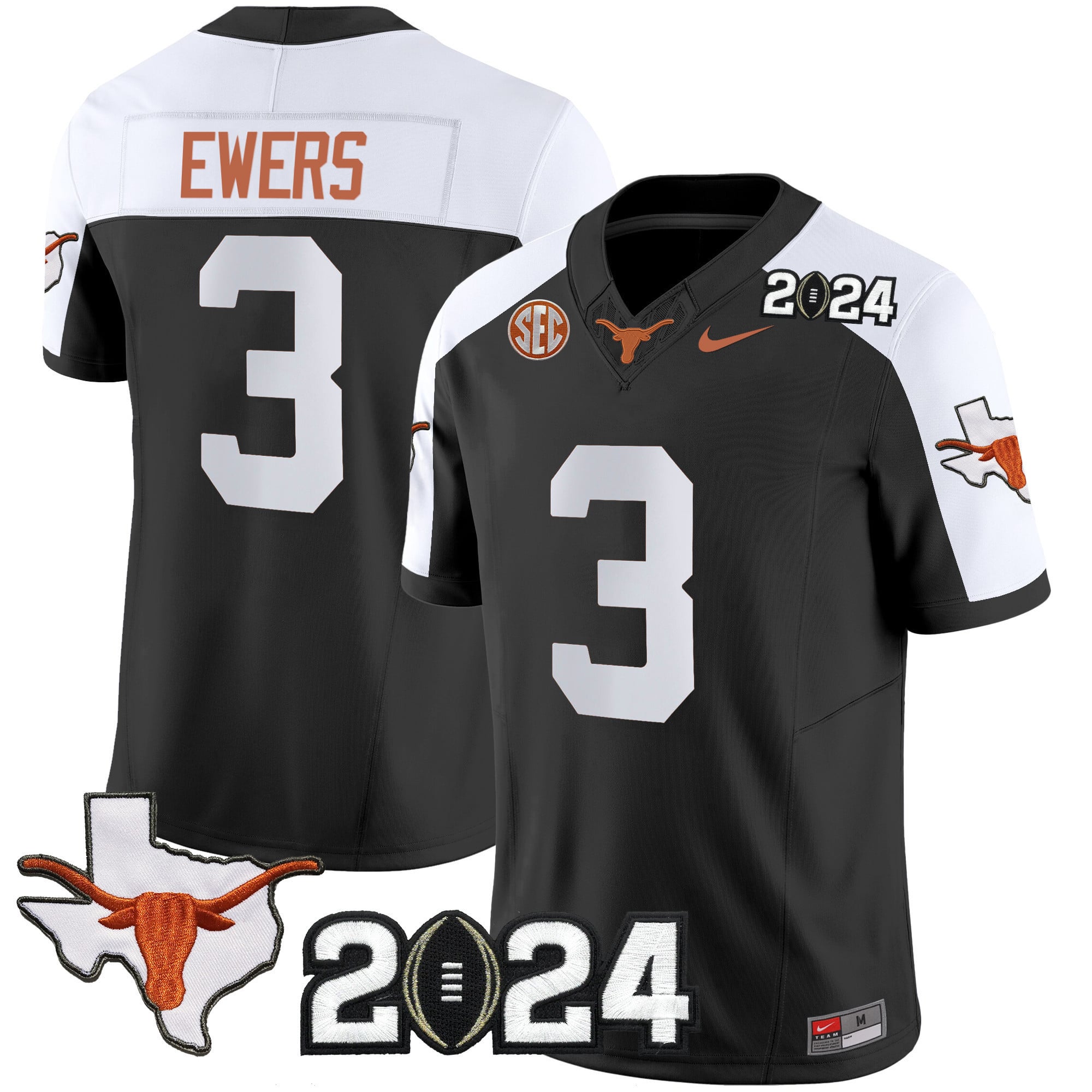 Men’s Texas Longhorns 2024 Vapor Limited Jersey – All Stitched