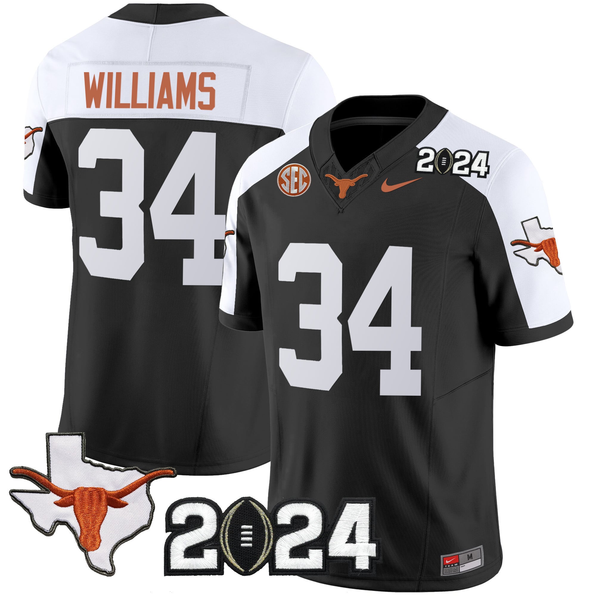 Men’s Texas Longhorns 2024 Vapor Limited Jersey – All Stitched