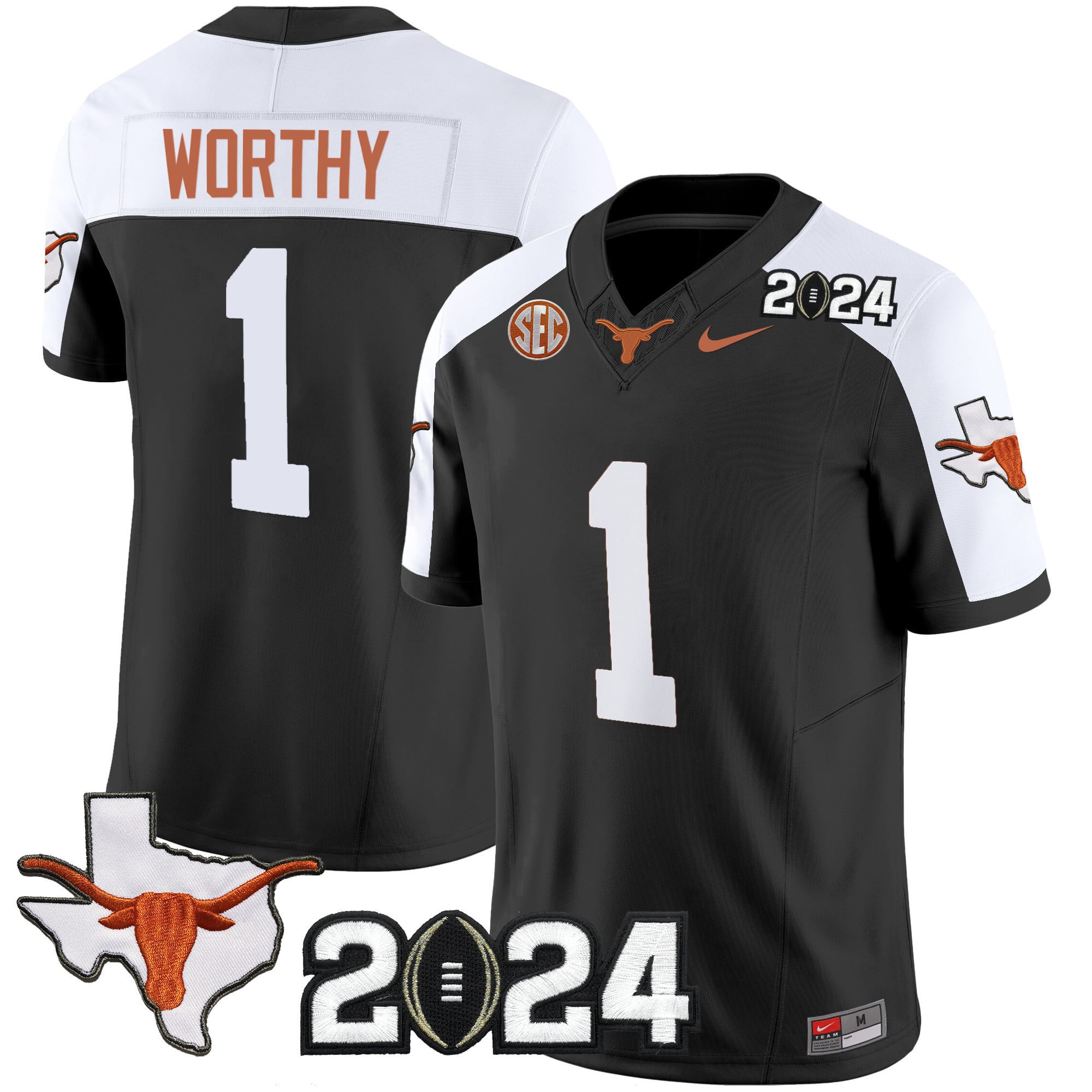 Men’s Texas Longhorns 2024 Vapor Limited Jersey – All Stitched