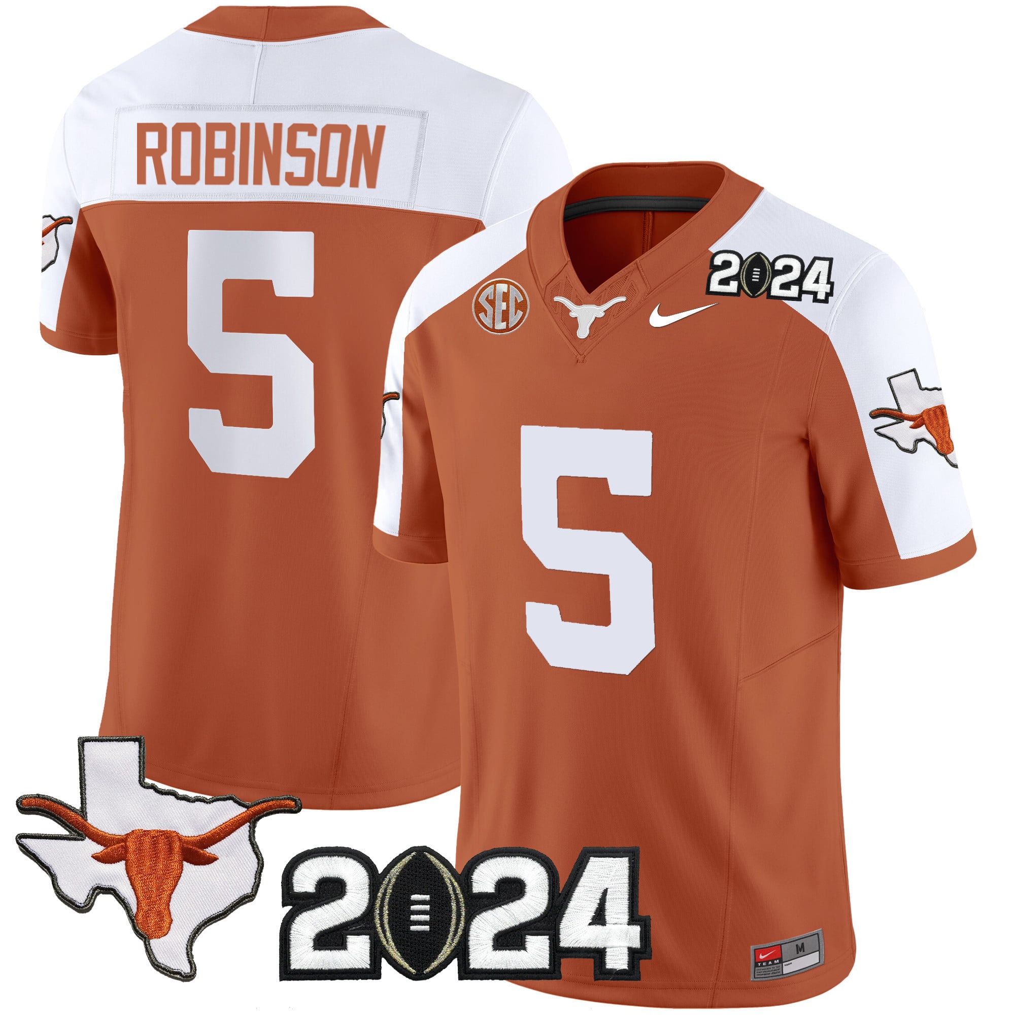 Men’s Texas Longhorns 2024 Vapor Limited Jersey – All Stitched