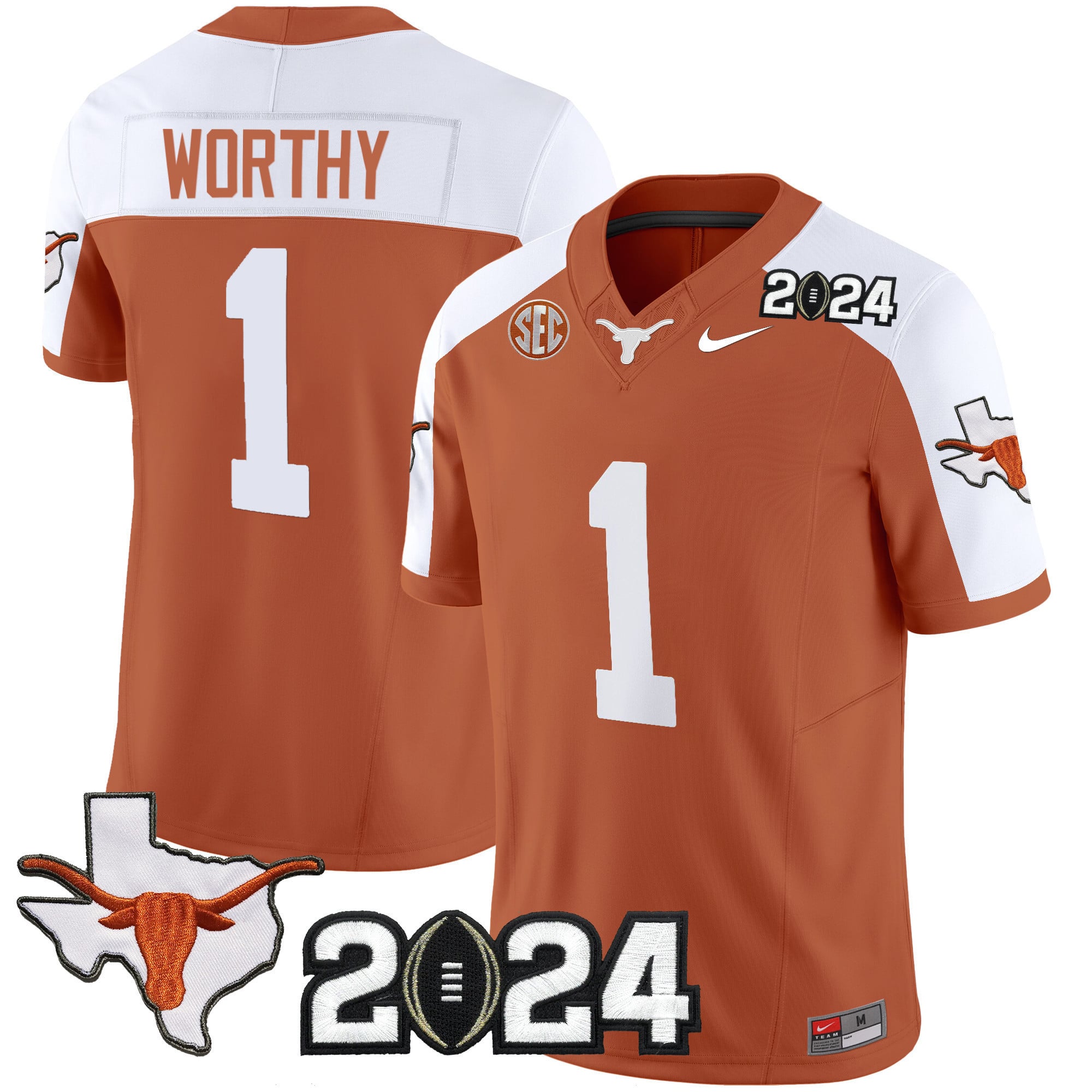 Men’s Texas Longhorns 2024 Vapor Limited Jersey – All Stitched