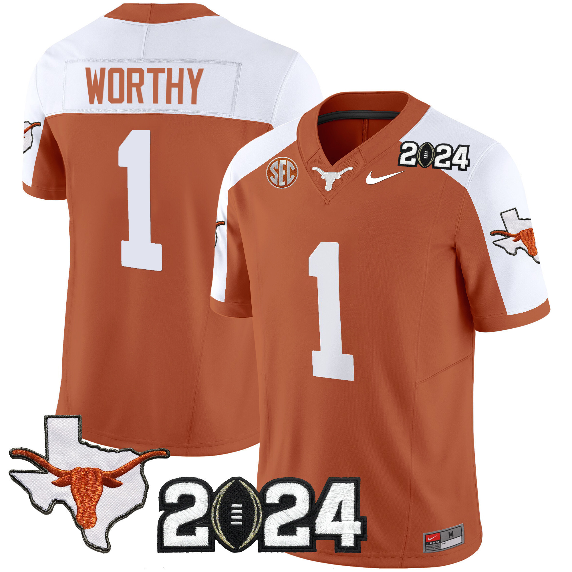 Men’s Texas Longhorns 2024 Vapor Limited Jersey – All Stitched