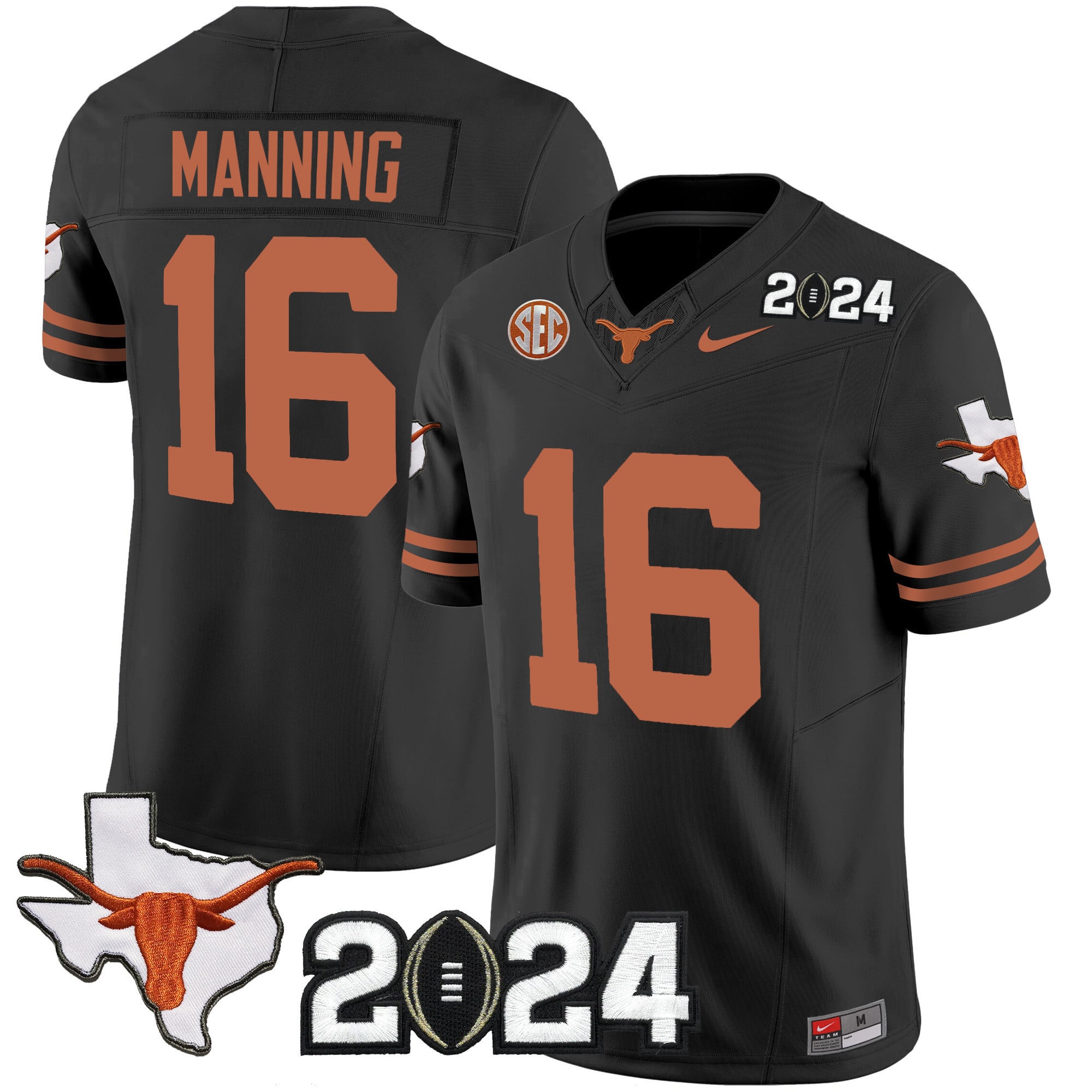 Men’s Texas Longhorns 2024 Vapor Limited Jersey – All Stitched