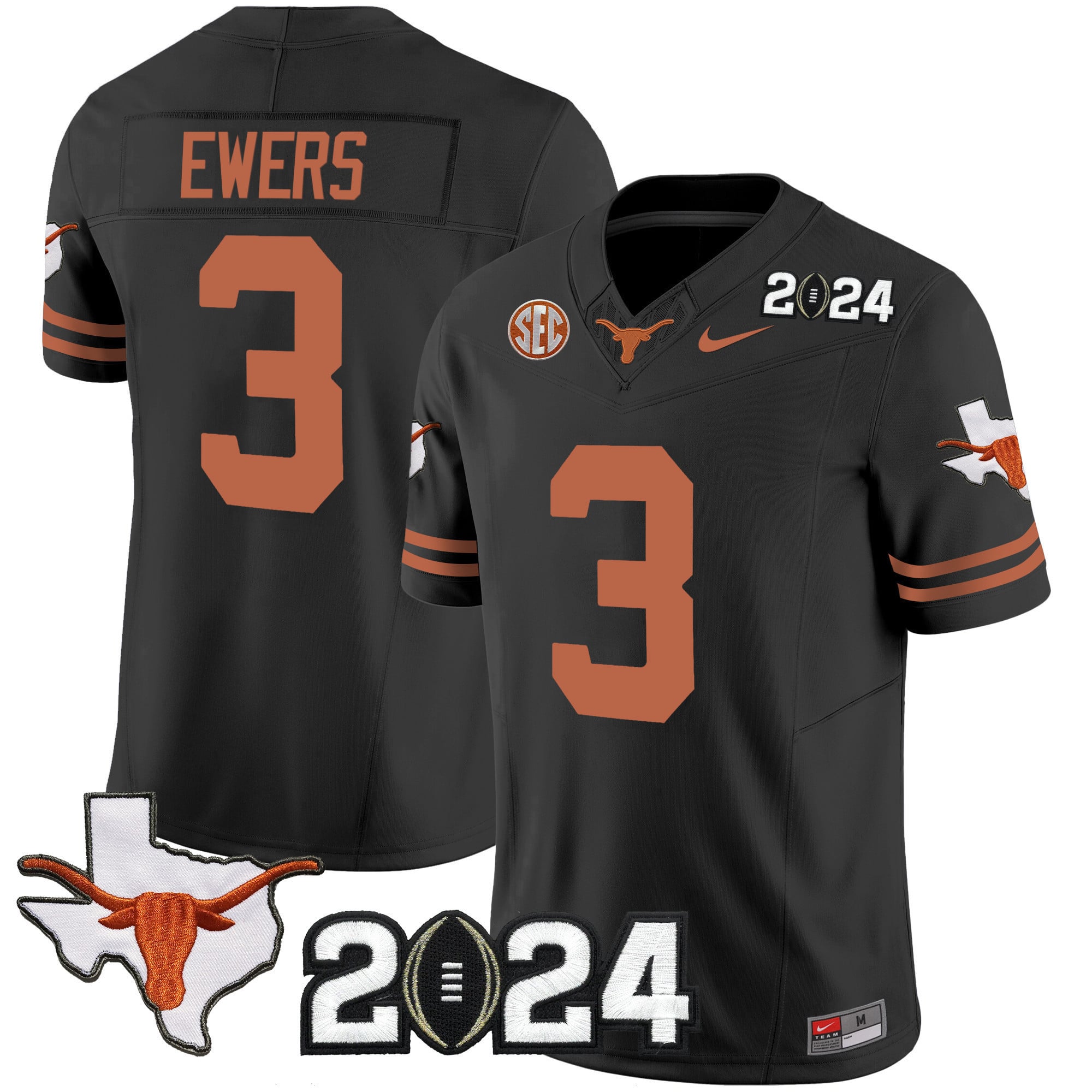 Men’s Texas Longhorns 2024 Vapor Limited Jersey – All Stitched