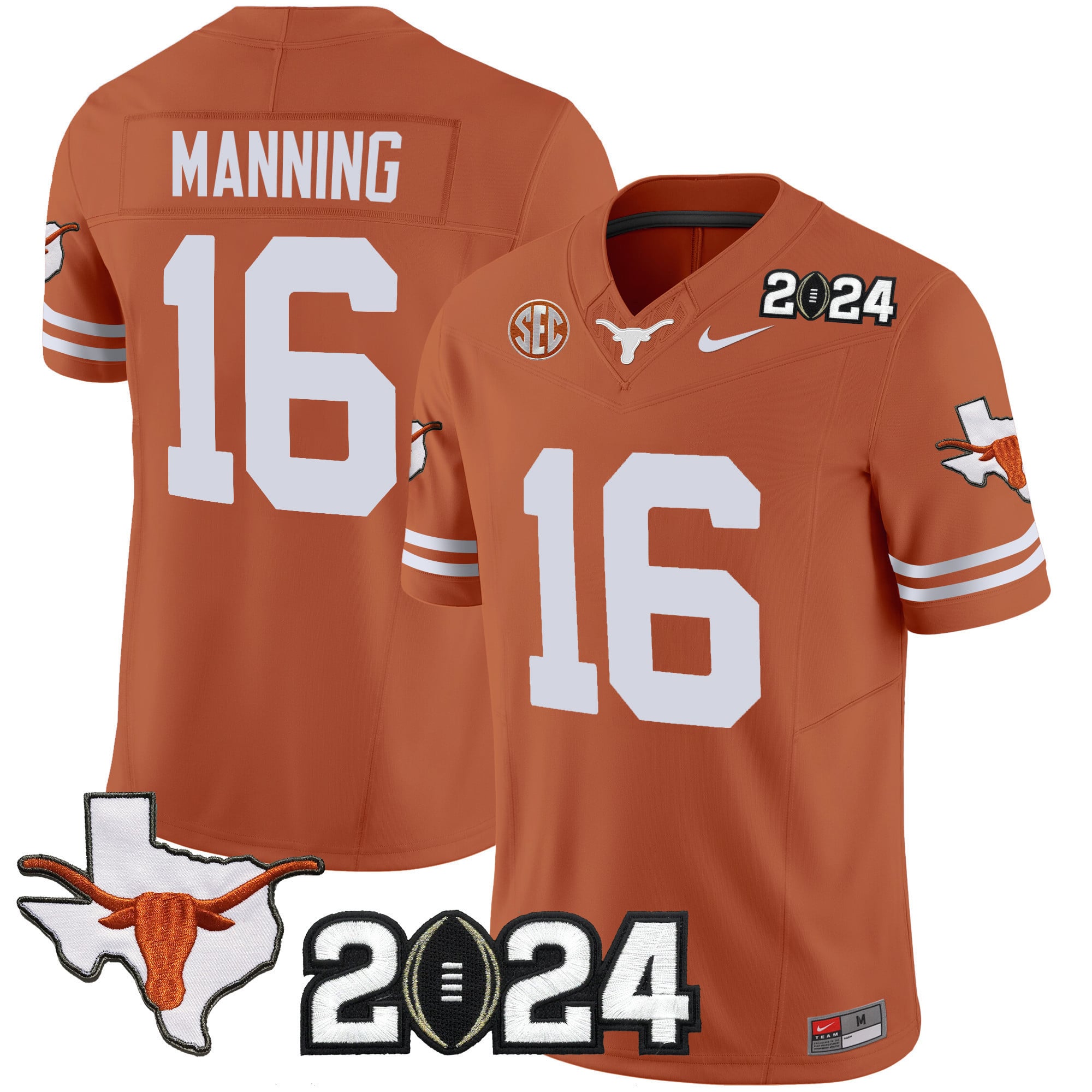 Men’s Texas Longhorns 2024 Vapor Limited Jersey – All Stitched