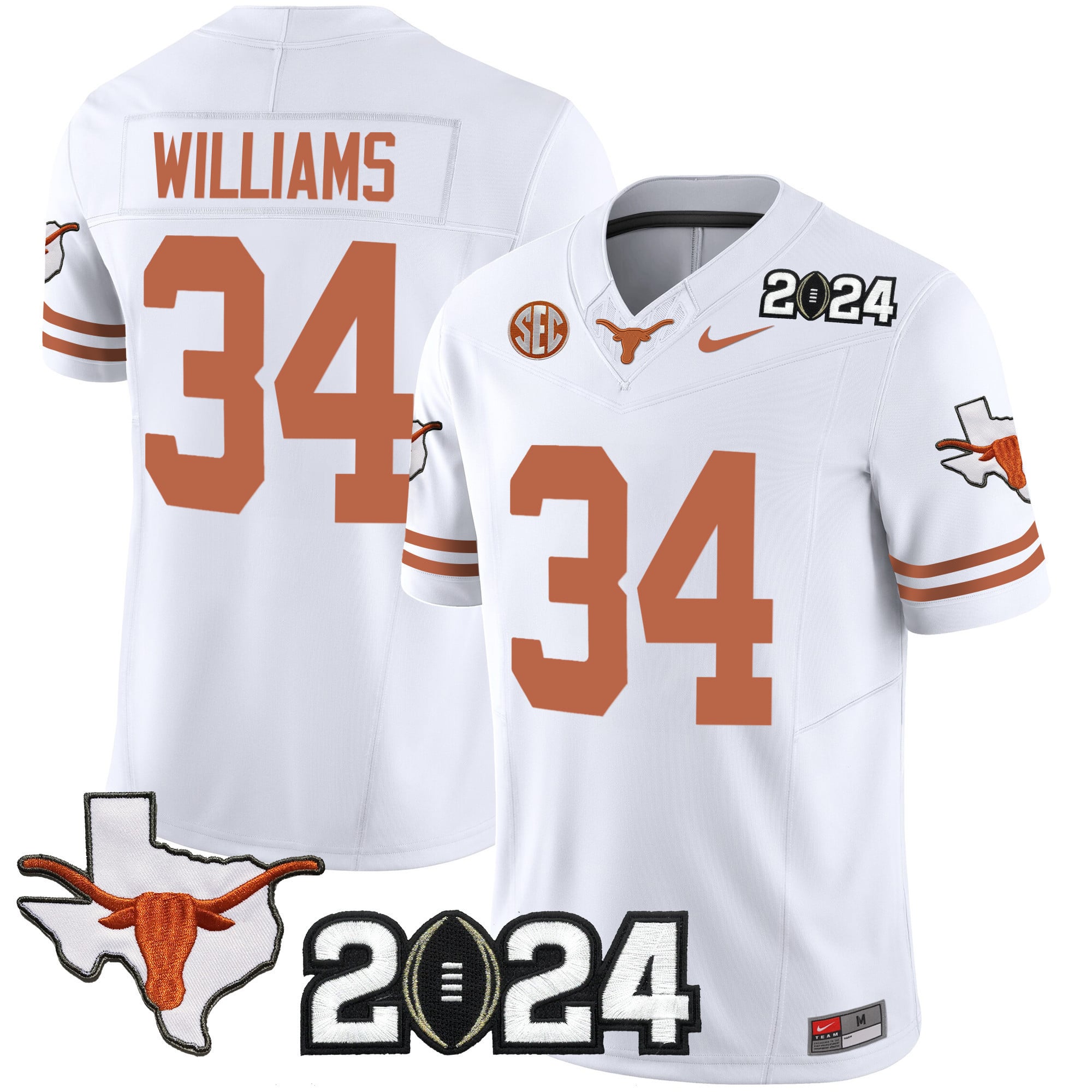 Men’s Texas Longhorns 2024 Vapor Limited Jersey – All Stitched