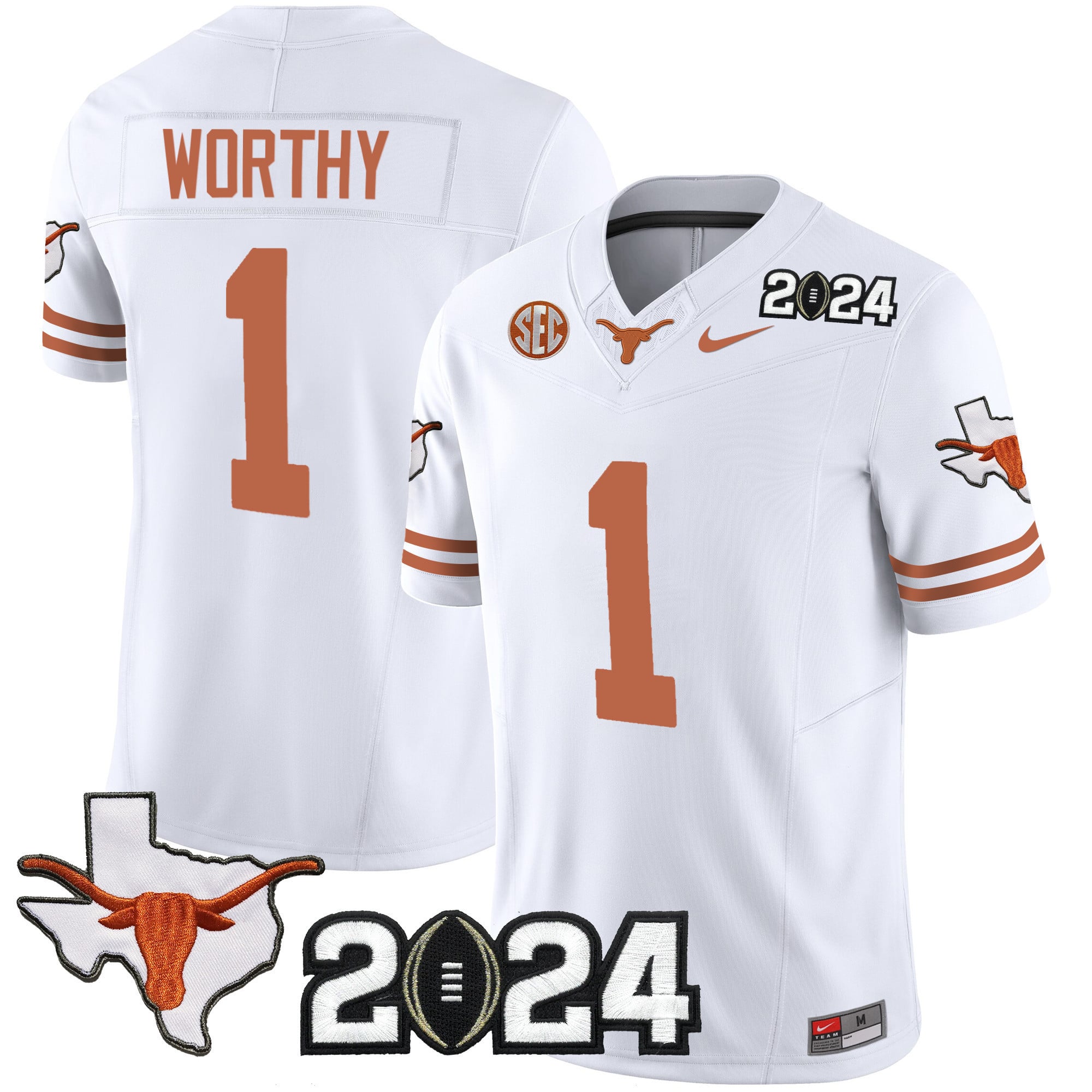 Men’s Texas Longhorns 2024 Vapor Limited Jersey – All Stitched