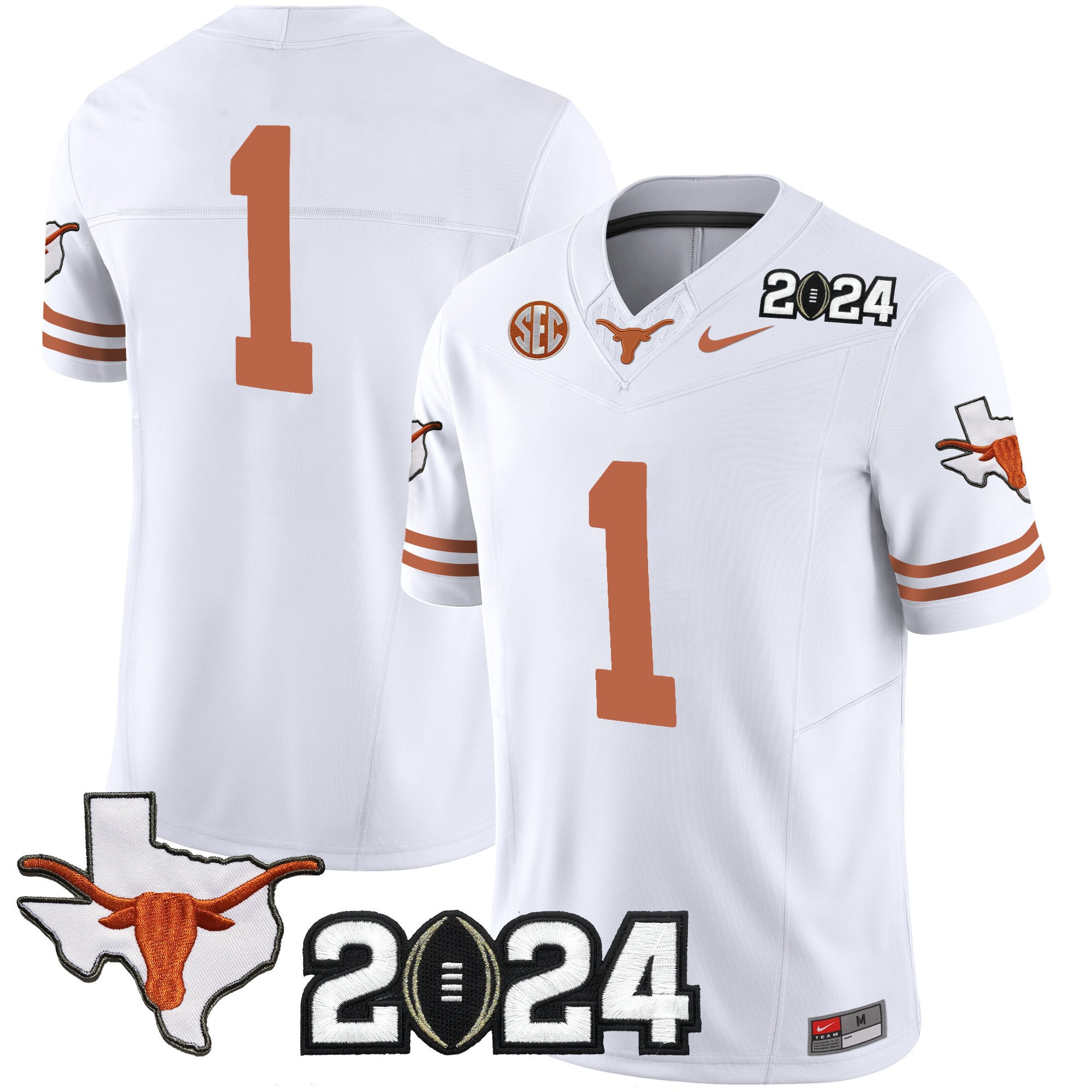 Men’s Texas Longhorns 2024 Vapor Limited Jersey – All Stitched