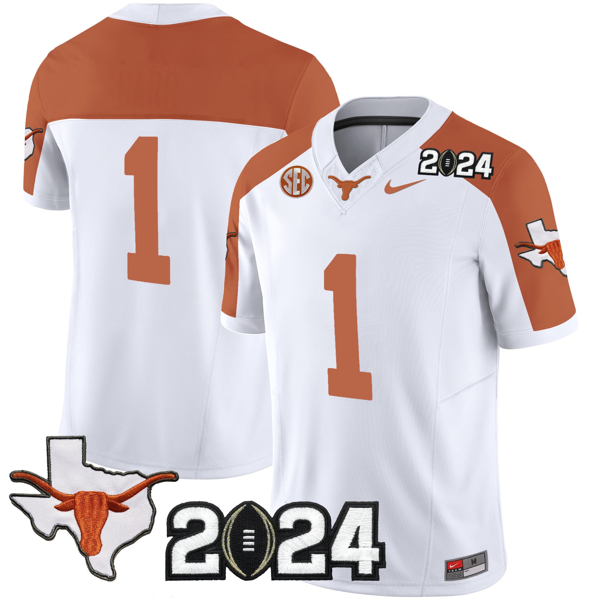 Men’s Texas Longhorns 2024 Vapor Limited Jersey – All Stitched