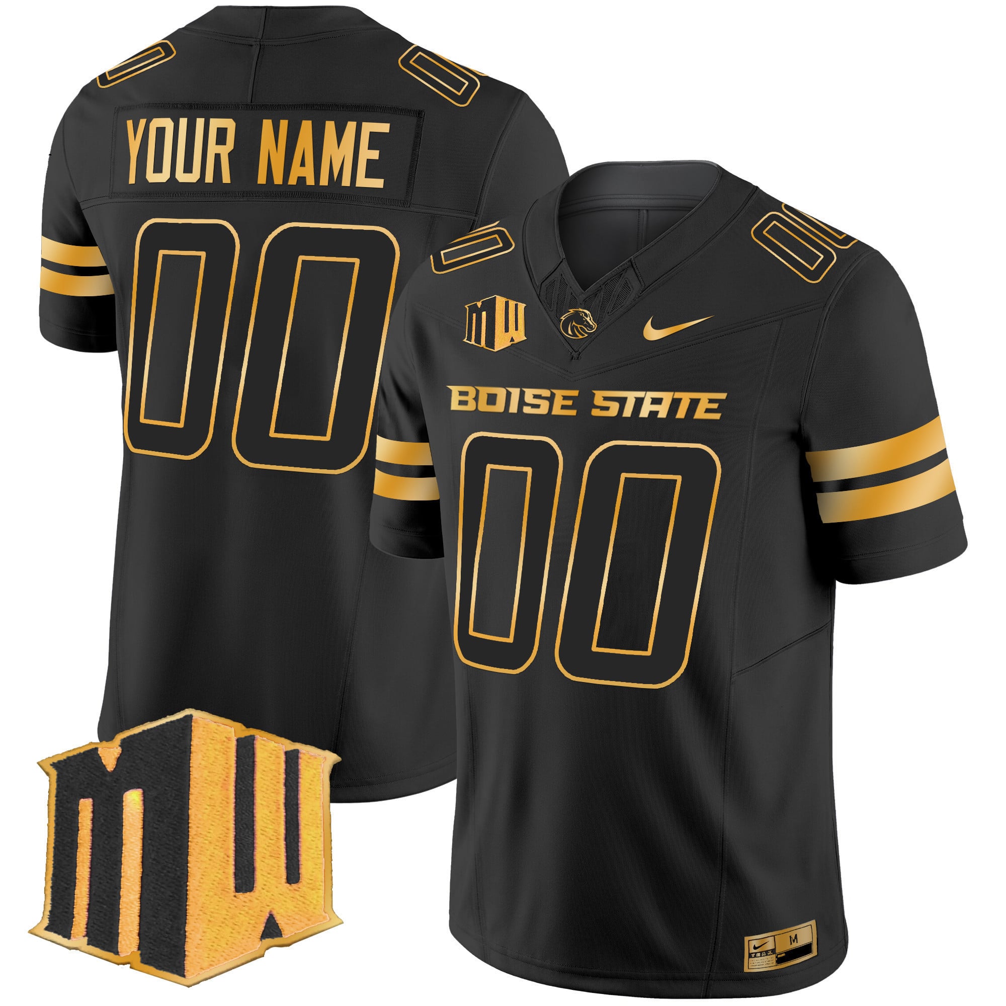 Boise State Broncos 2024 Gold Vapor Limited Custom Jersey – All Stitched