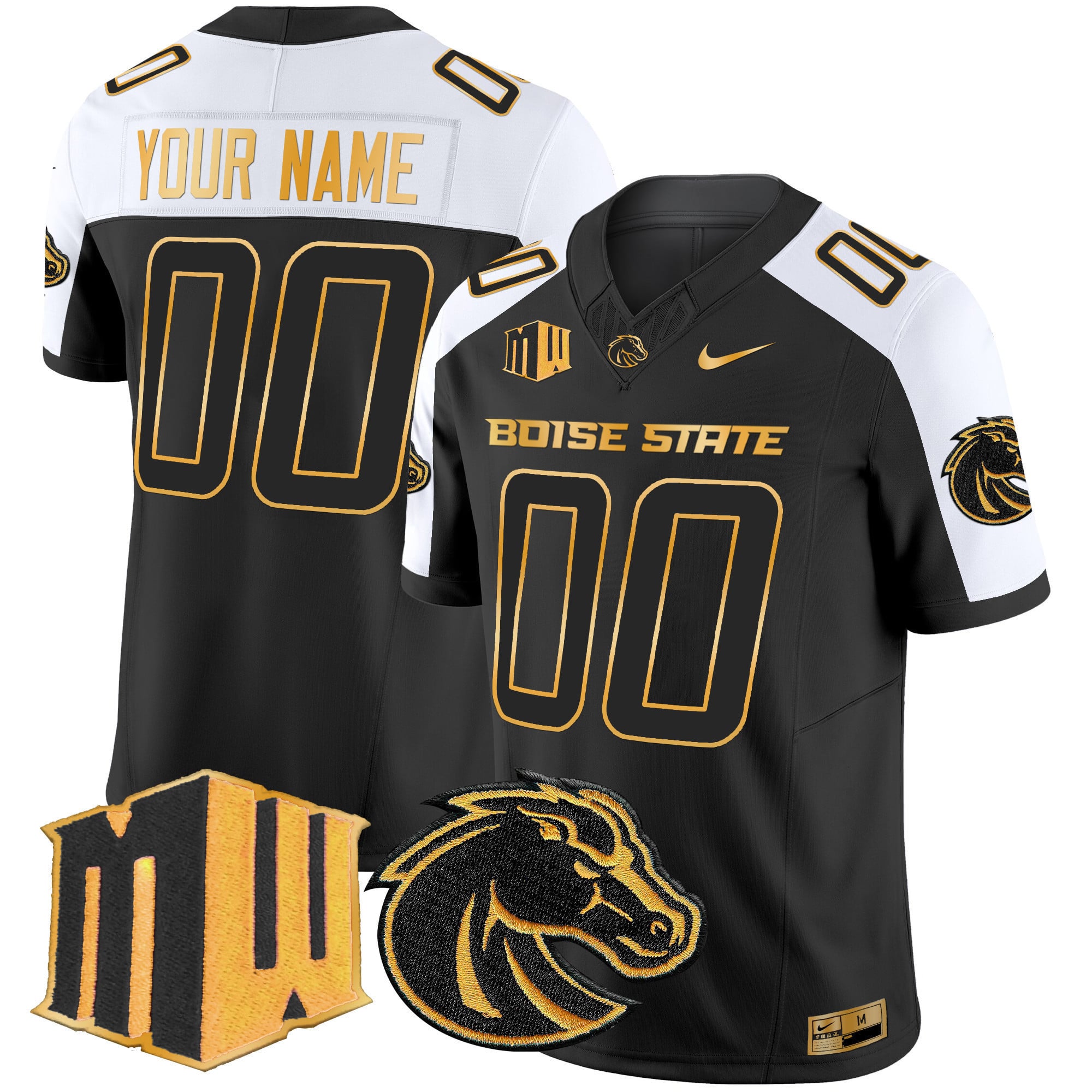 Boise State Broncos 2024 Gold Vapor Limited Custom Jersey – All Stitched
