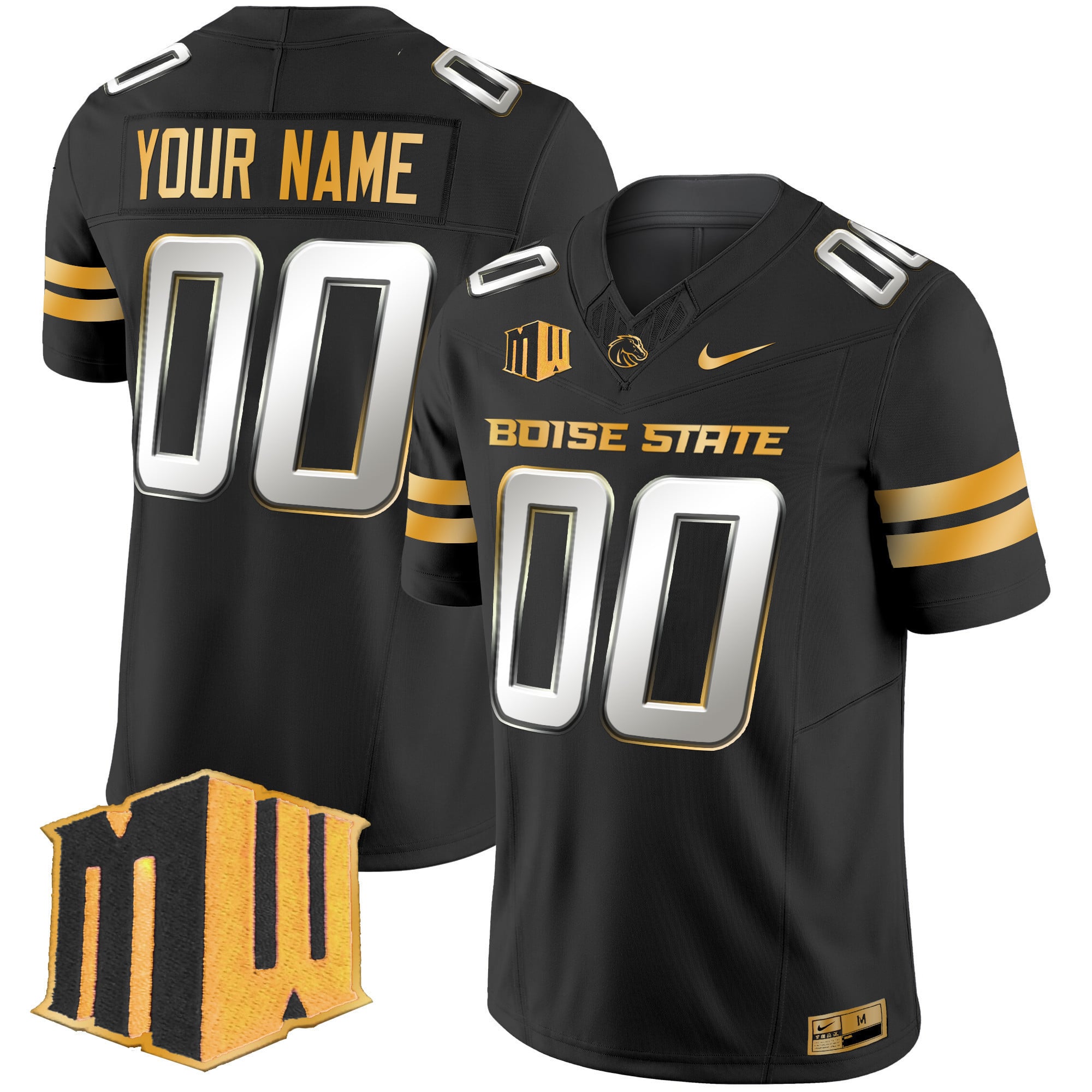 Boise State Broncos 2024 Gold Vapor Limited Custom Jersey – All Stitched