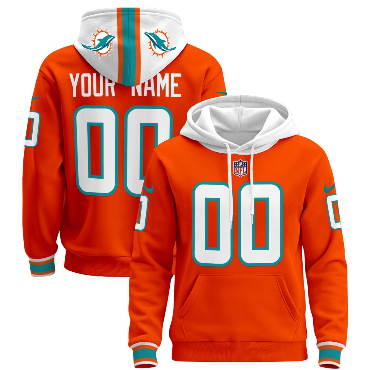 Dolphins Custom Orange Hoodie
