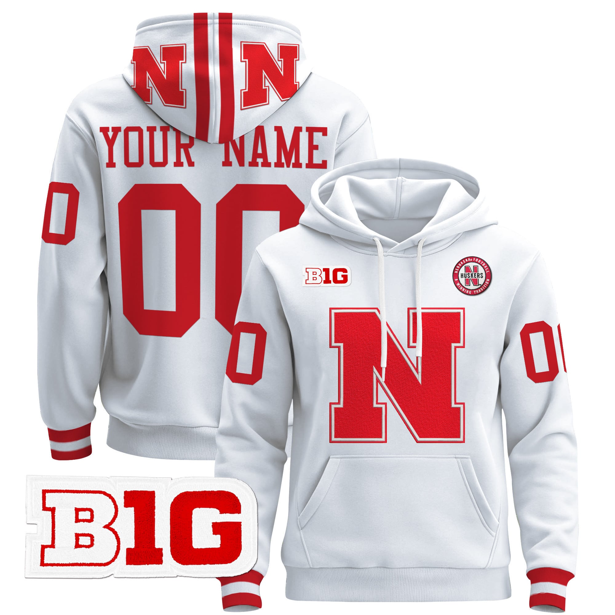 Nebraska Cornhuskers 2024 Custom Pullover Hoodie V2