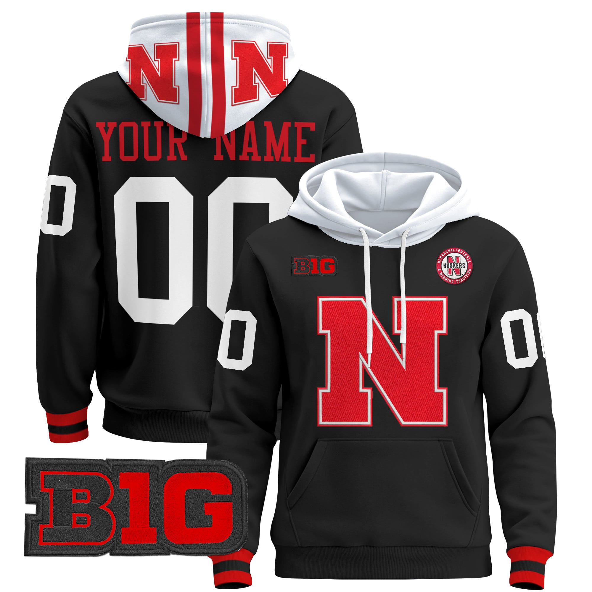 Nebraska Cornhuskers 2024 Custom Pullover Hoodie V2