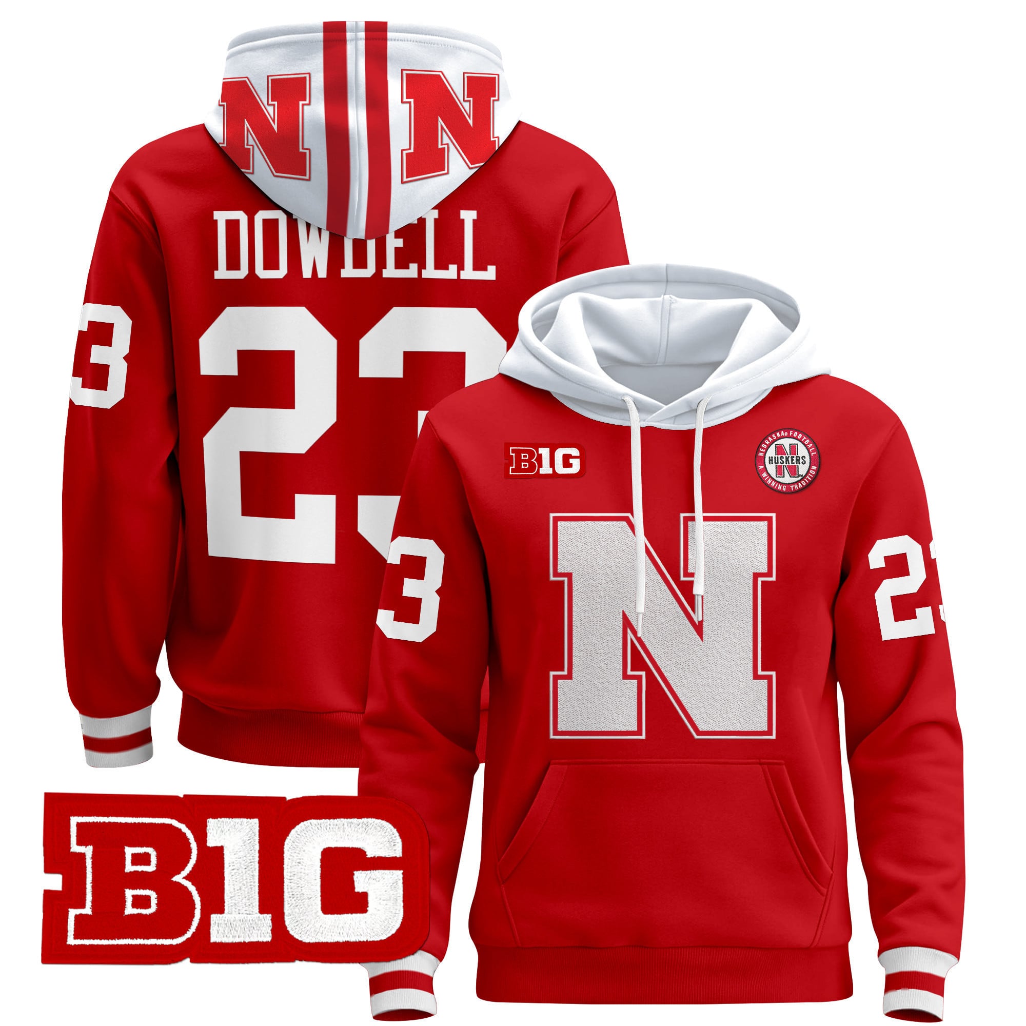 Men’s Nebraska Cornhuskers 2024 Pullover Hoodie V2 – All Stitched