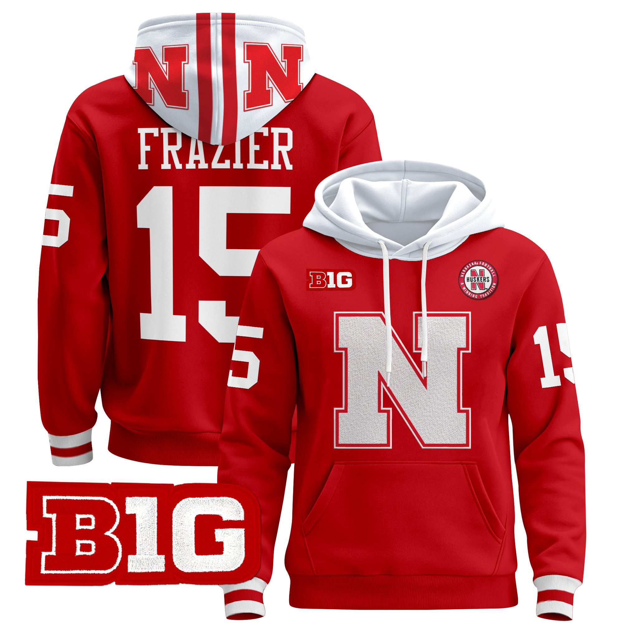 Men’s Nebraska Cornhuskers 2024 Pullover Hoodie V2 – All Stitched