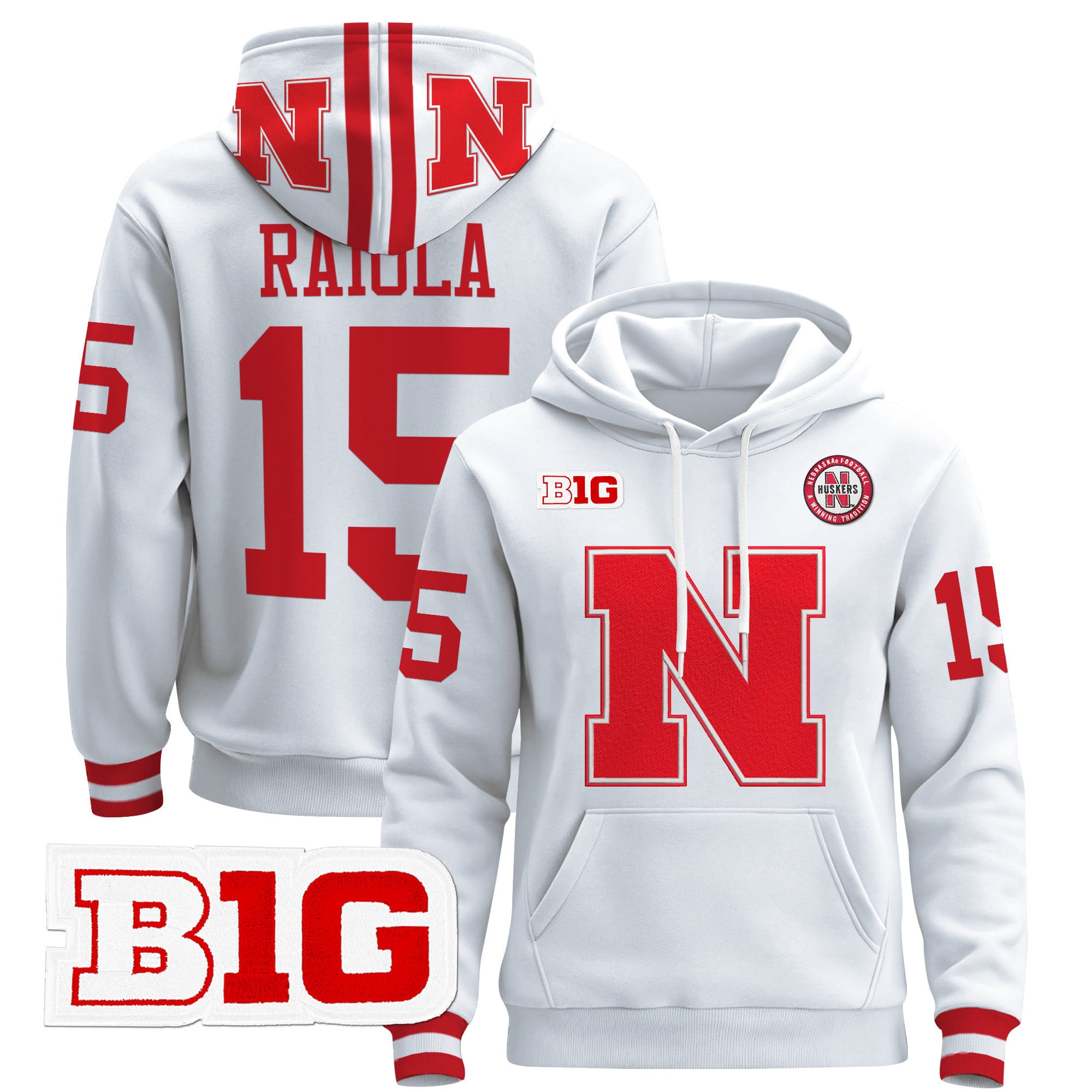 Men’s Nebraska Cornhuskers 2024 Pullover Hoodie V2 – All Stitched