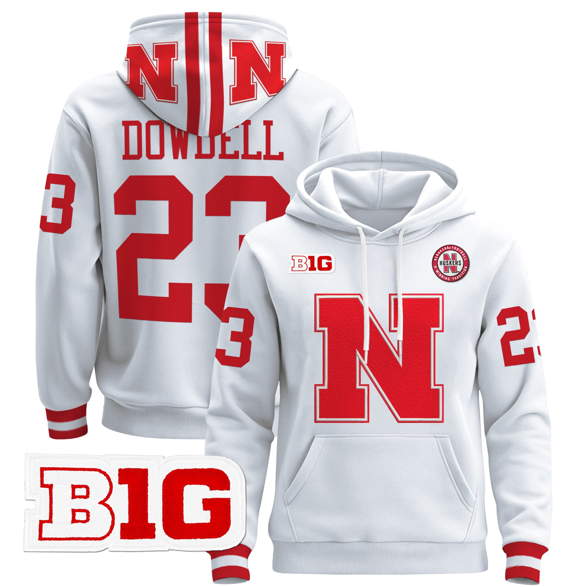 Men’s Nebraska Cornhuskers 2024 Pullover Hoodie V2 – All Stitched