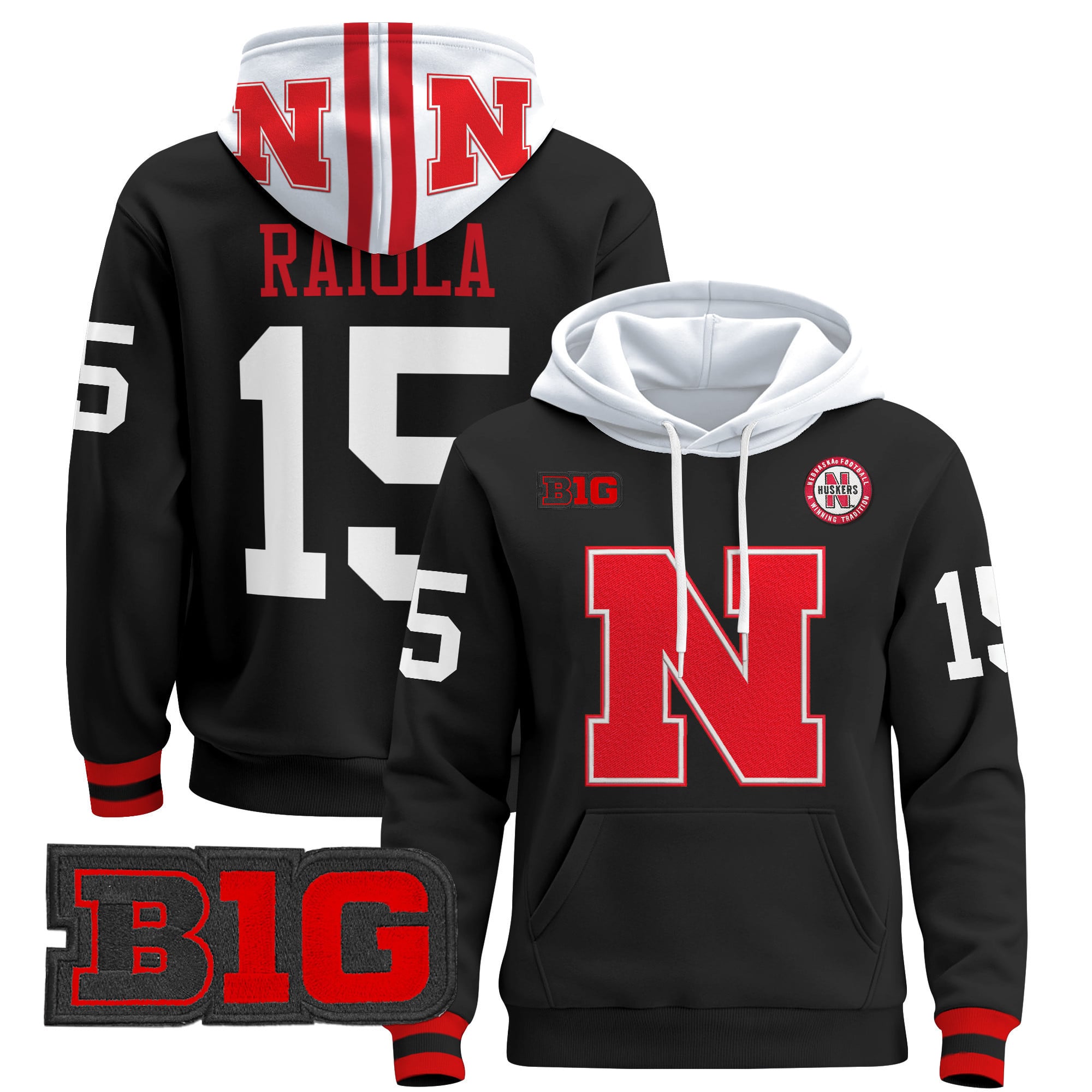 Men’s Nebraska Cornhuskers 2024 Pullover Hoodie V2 – All Stitched