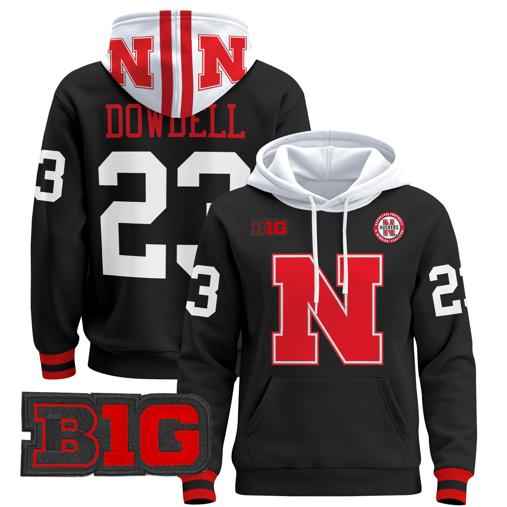Men’s Nebraska Cornhuskers 2024 Pullover Hoodie V2 – All Stitched