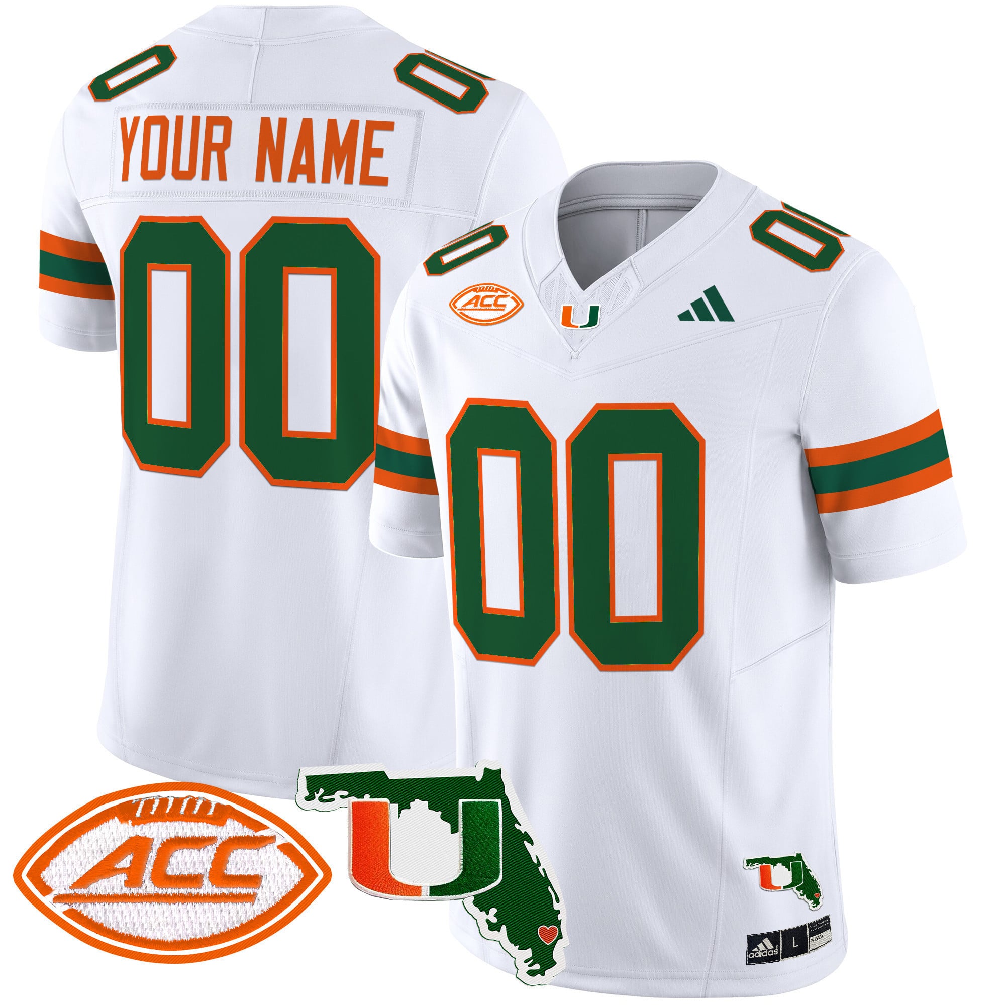 Miami Hurricanes 2024 Florida Patch Vapor Limited Custom Jersey – All Stitched
