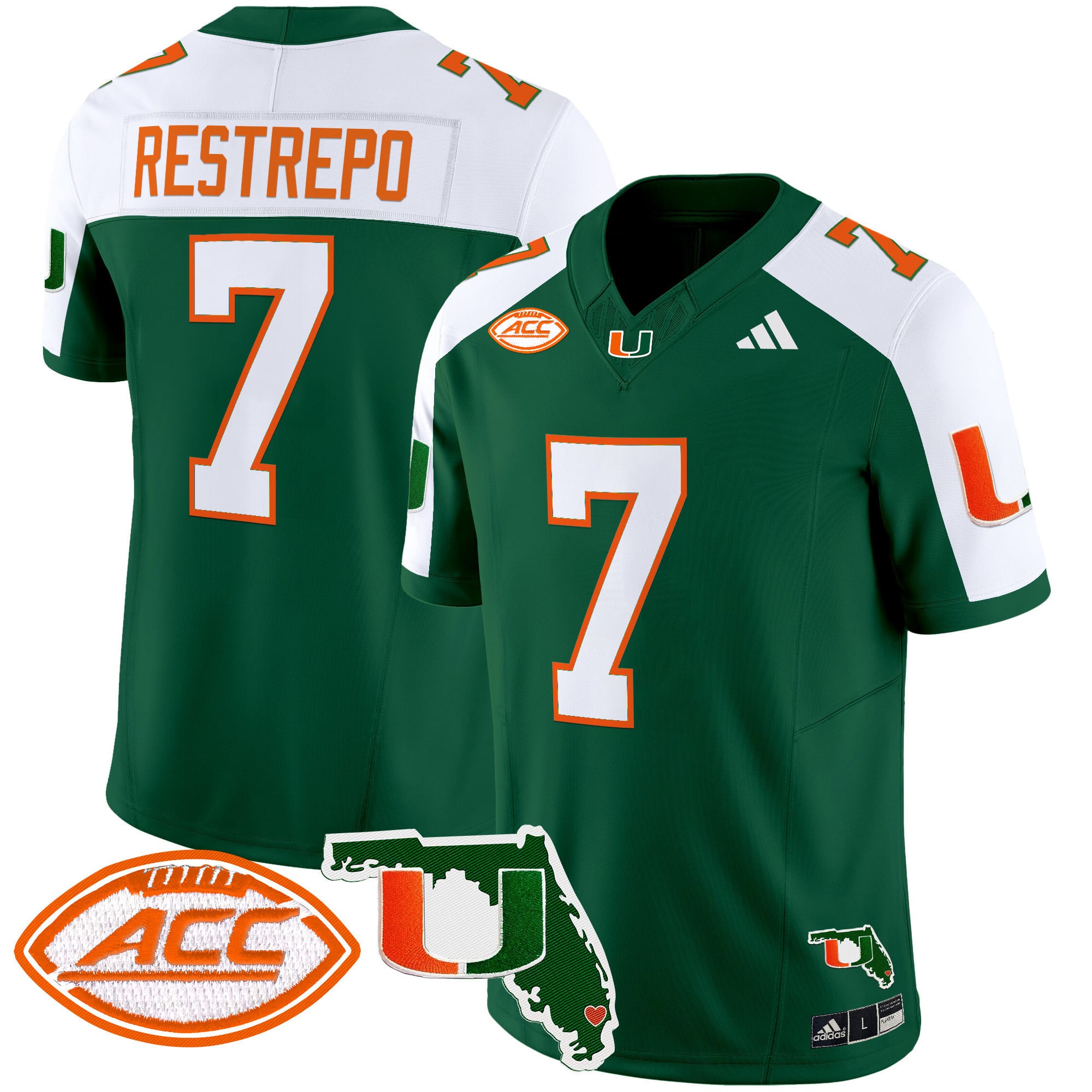 Men’s Miami Hurricanes 2024 Florida Patch Vapor Limited Jersey – All Stitched