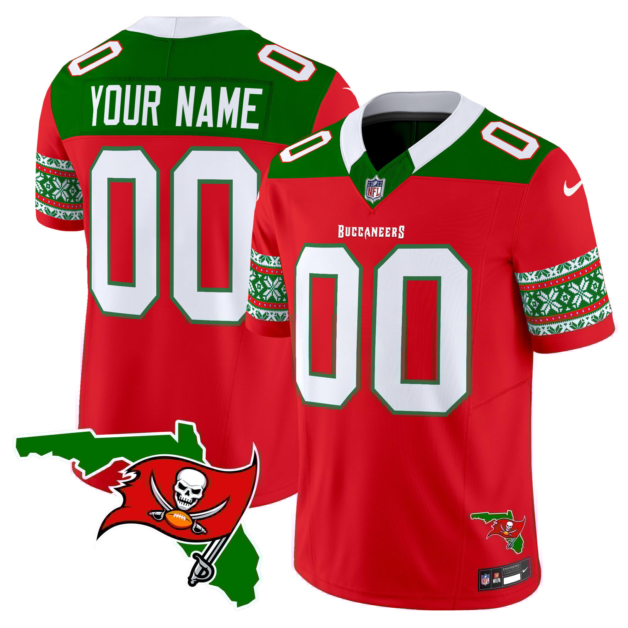 Buccaneers 2024 Christmas Vapor Limited Custom Jersey – All Stitched