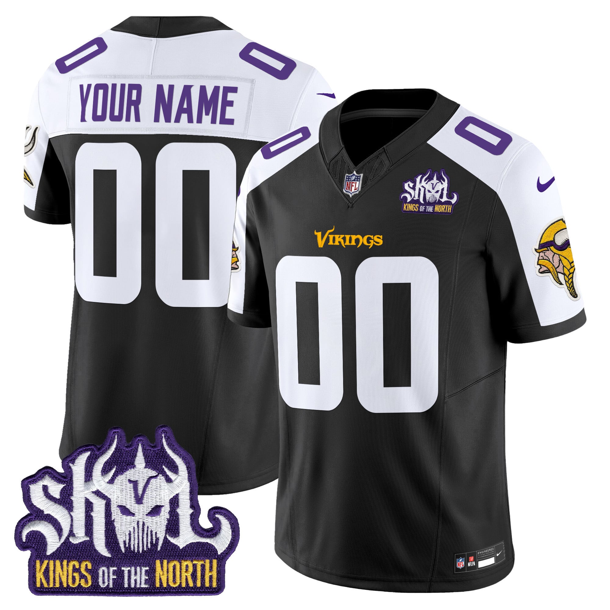 Minnesota Vikings King Of The North Patch Vapor Limited Custom Jersey – All Stitched