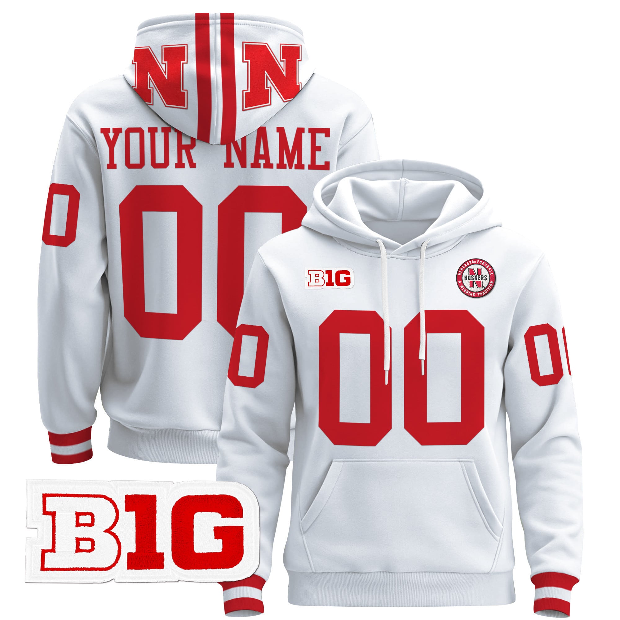 Nebraska Cornhuskers 2024 Custom Pullover Hoodie