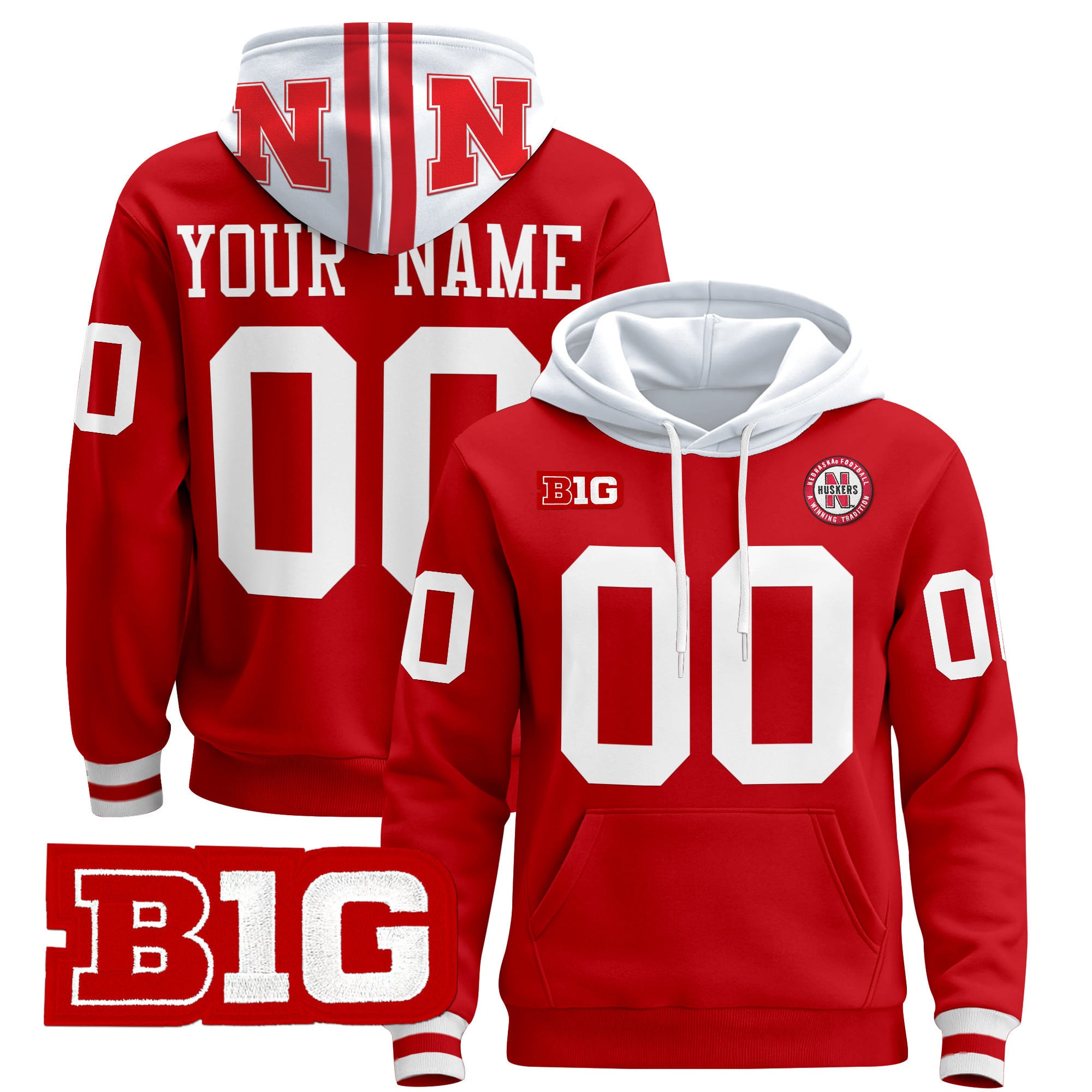 Nebraska Cornhuskers 2024 Custom Pullover Hoodie