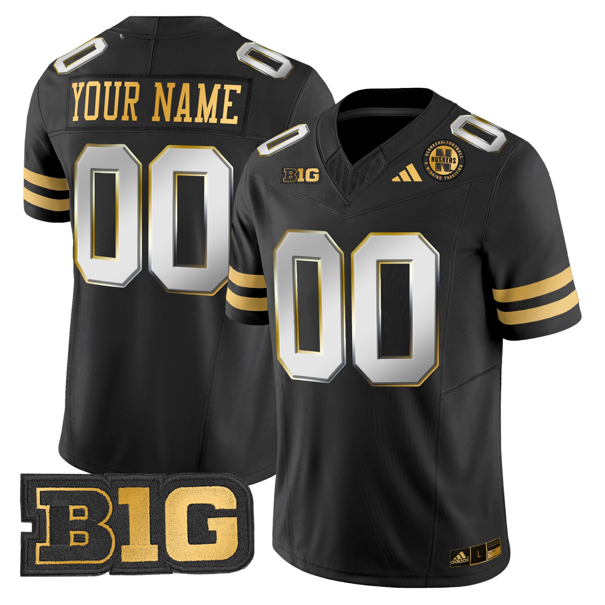 Nebraska Cornhuskers 2024 Gold Vapor Limited Custom Jersey – All Stitched