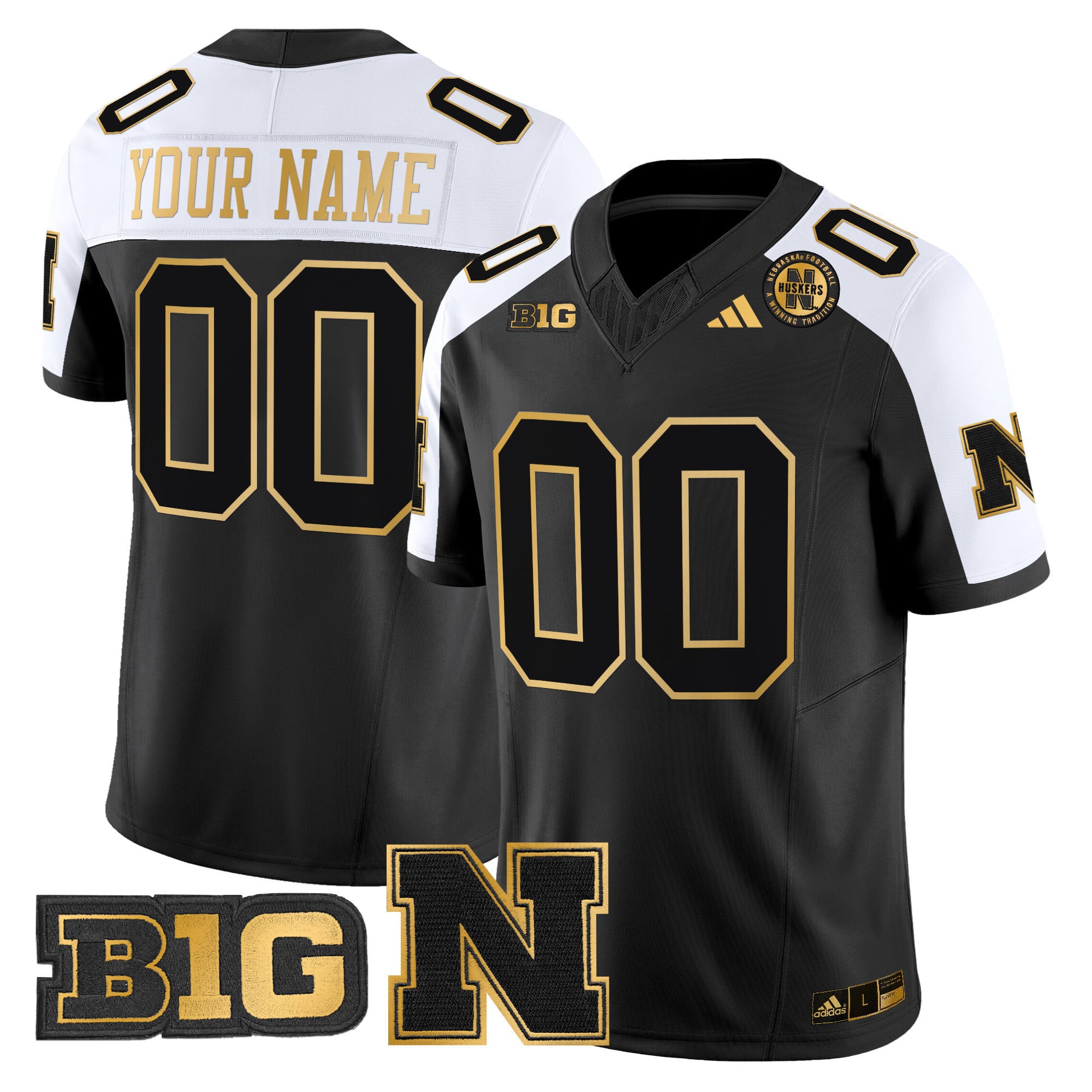 Nebraska Cornhuskers 2024 Gold Vapor Limited Custom Jersey – All Stitched