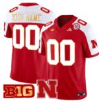 Nebraska Cornhuskers 2024 Gold Trim Vapor Limited Custom Jersey – All Stitched