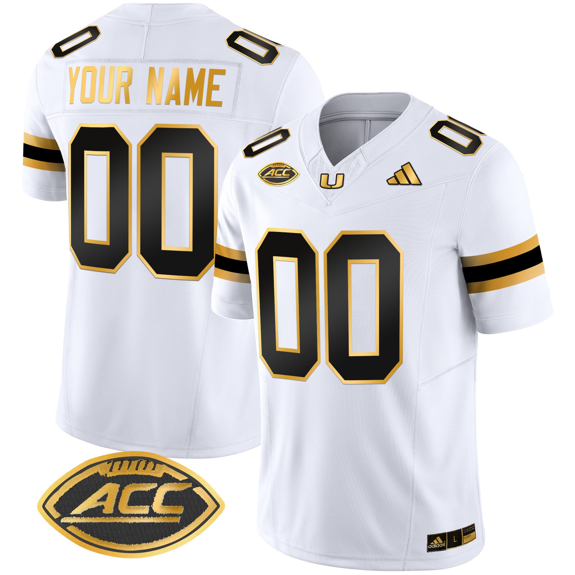 Miami Hurricanes 2024 Gold Vapor Limited Custom Jersey – All Stitched