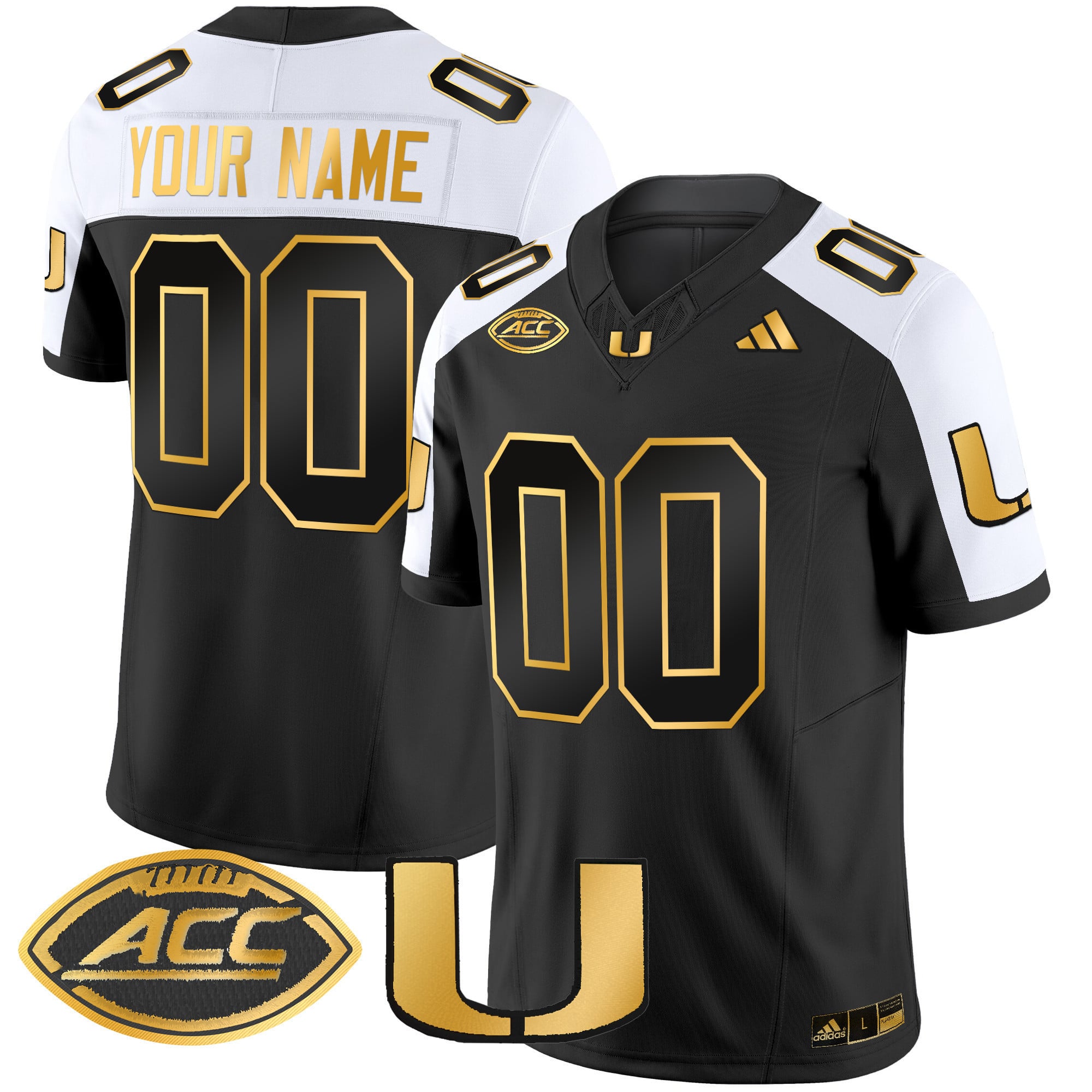 Miami Hurricanes 2024 Gold Vapor Limited Custom Jersey – All Stitched