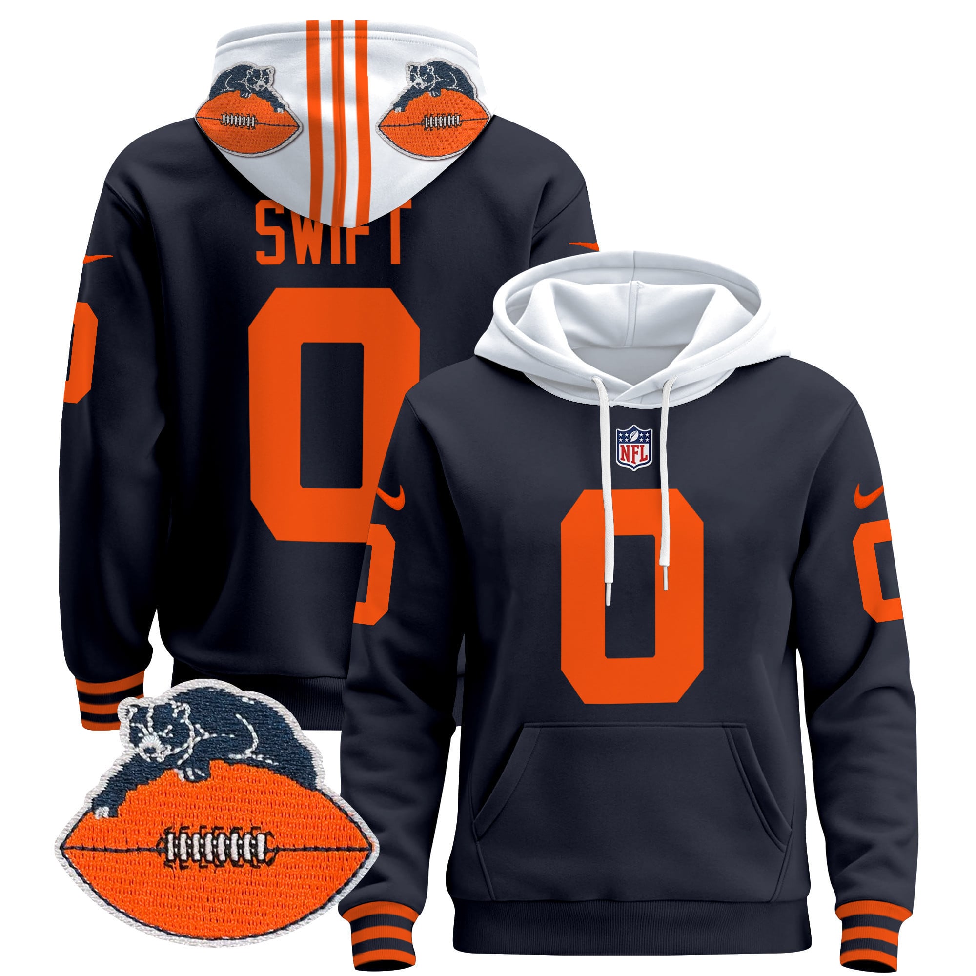 Chicago Bears Throwback 2024 Pullover Hoodie