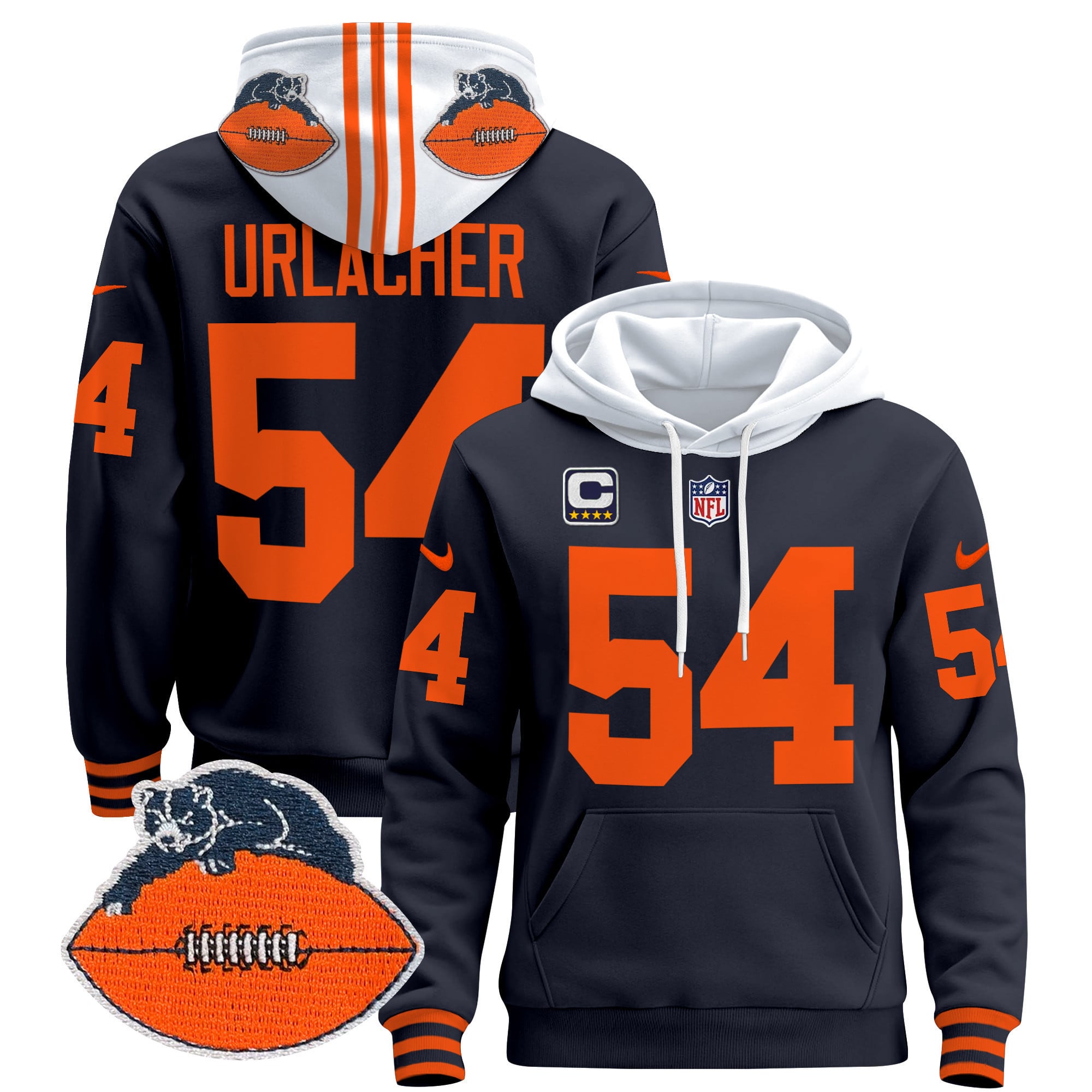 Chicago Bears Throwback 2024 Pullover Hoodie