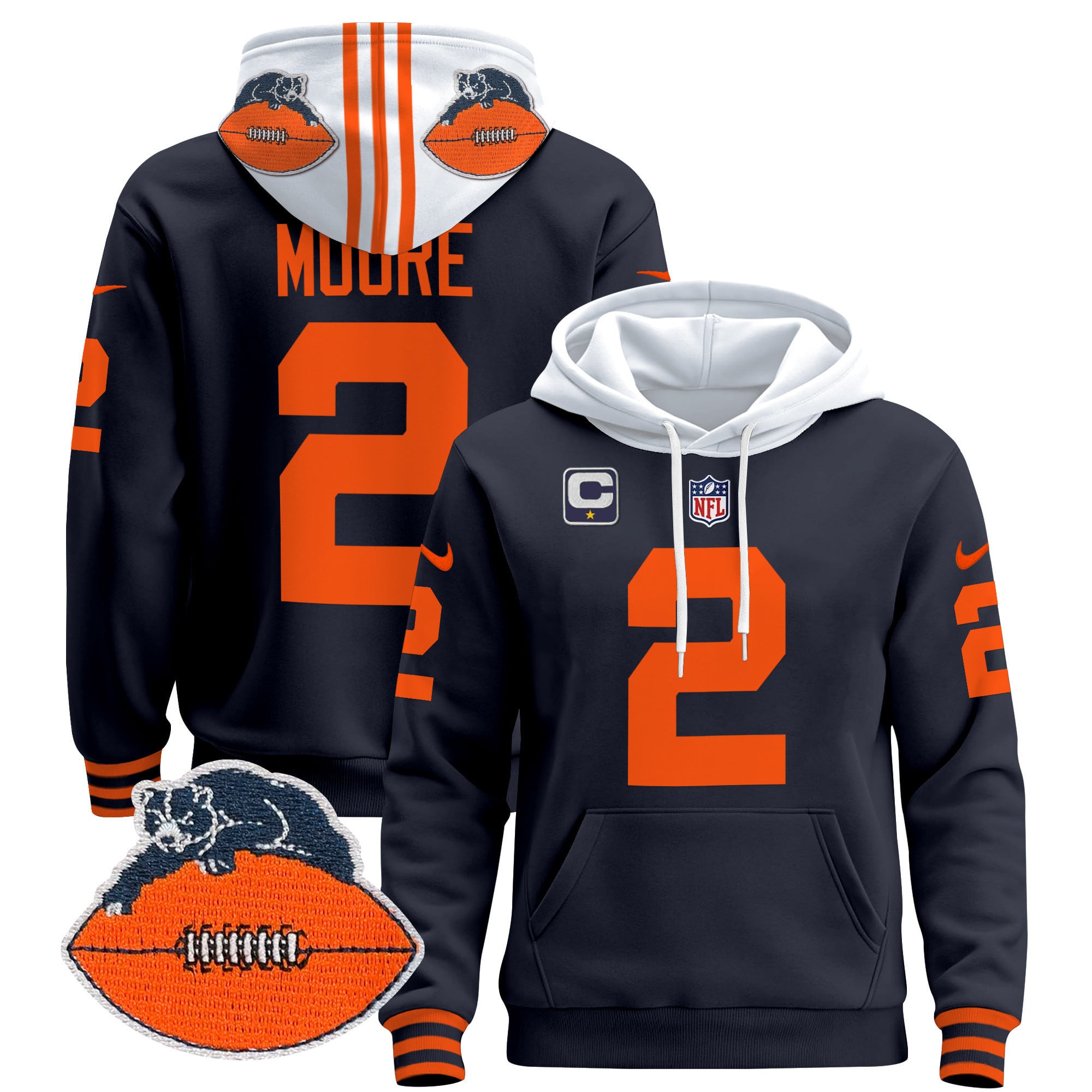 Chicago Bears Throwback 2024 Pullover Hoodie
